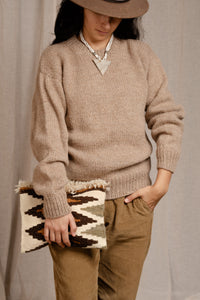 Hand Knitted Classic Sweater | Latte