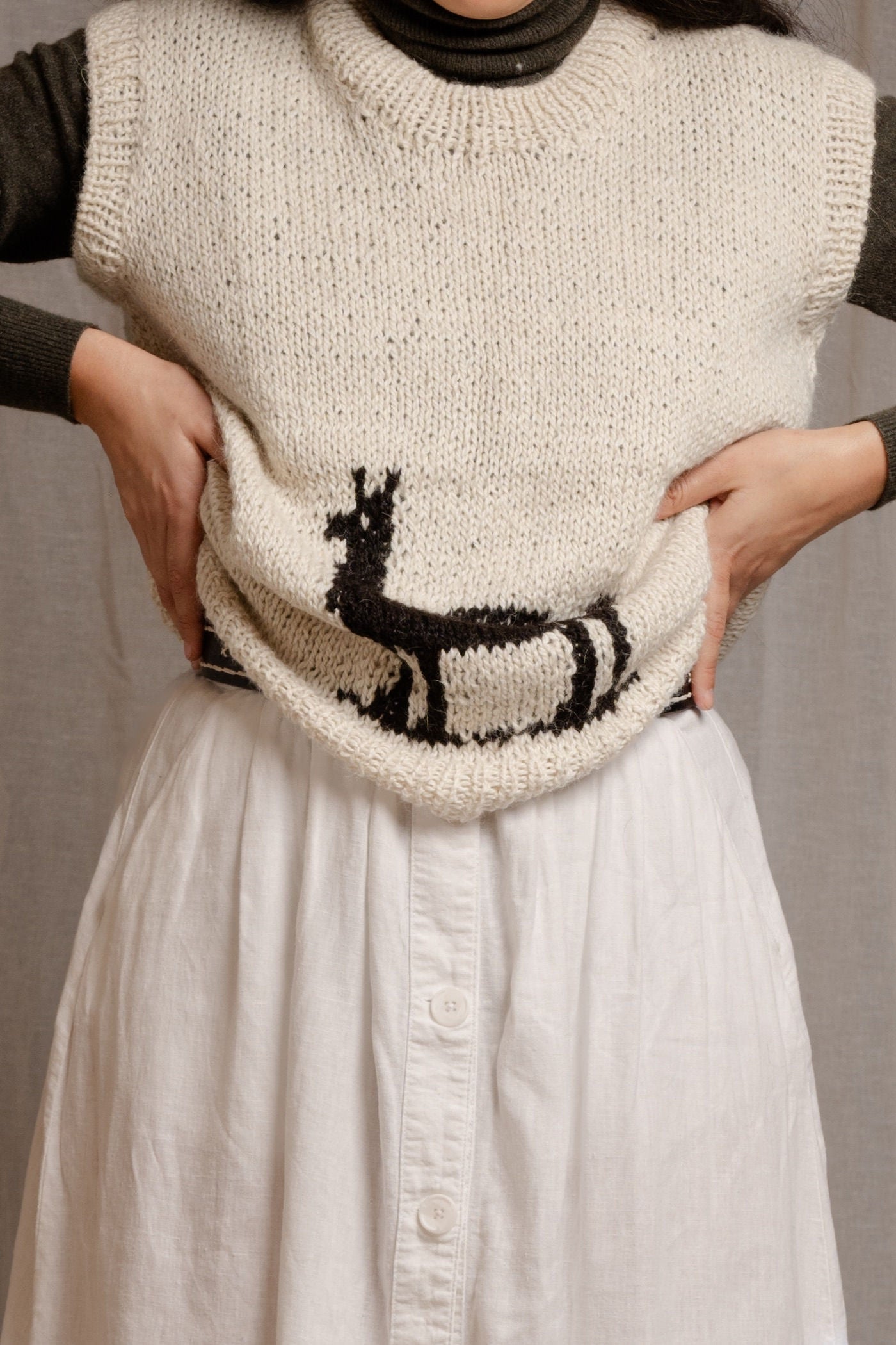 Hand Knitted Llama Vest - PRE ORDER -