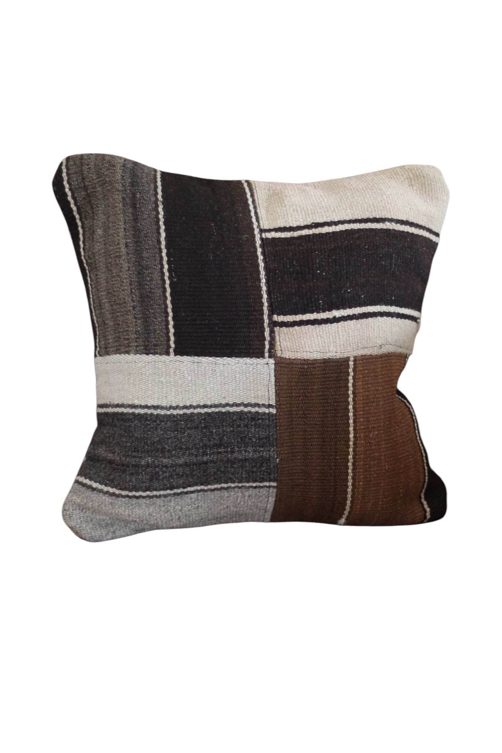 Patchwork Frazada Cushion #010, sheep wool patchwork from Peruvian Andes