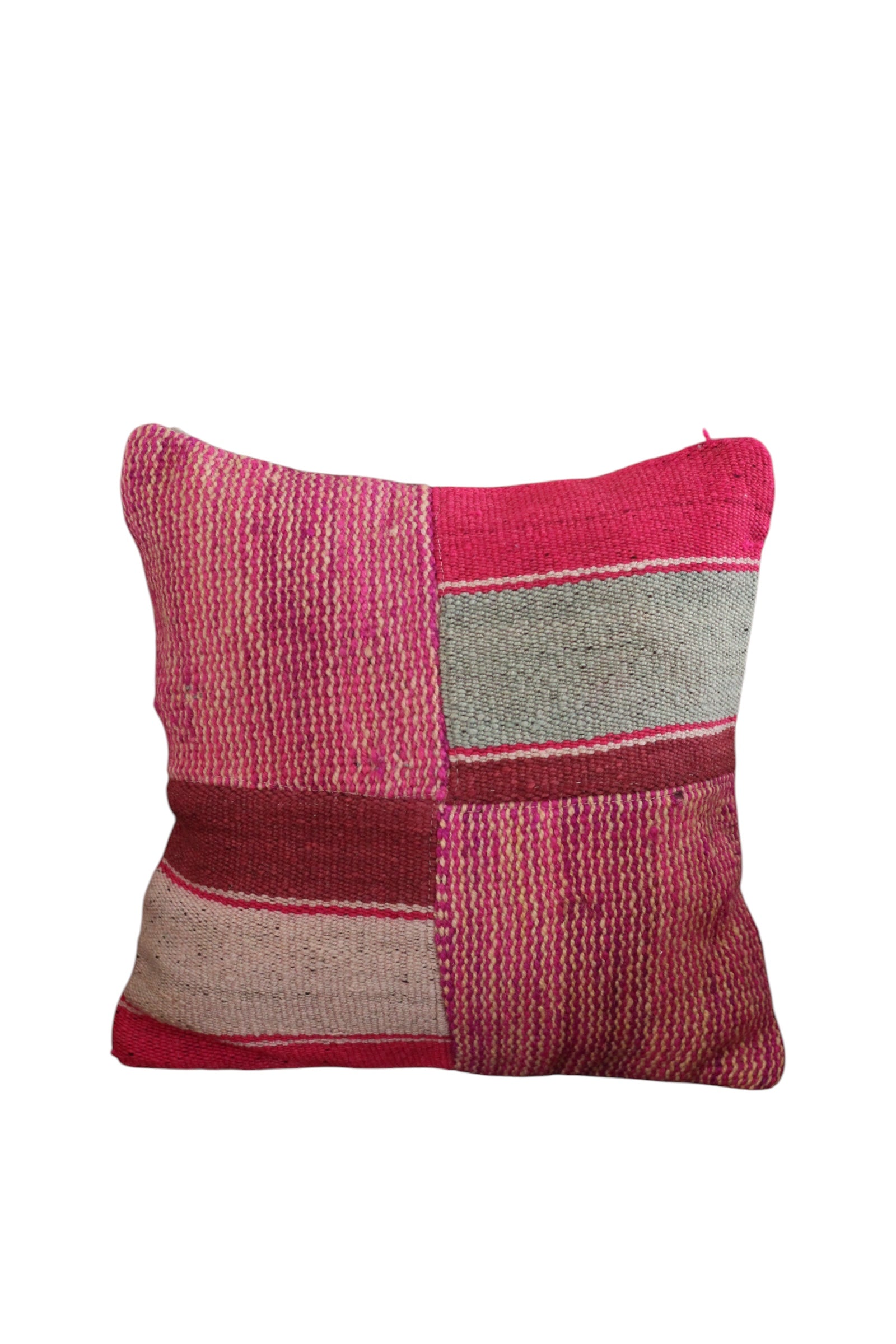 Patchwork Frazada Cushion #011, sheep wool patchwork from Peruvian Andes