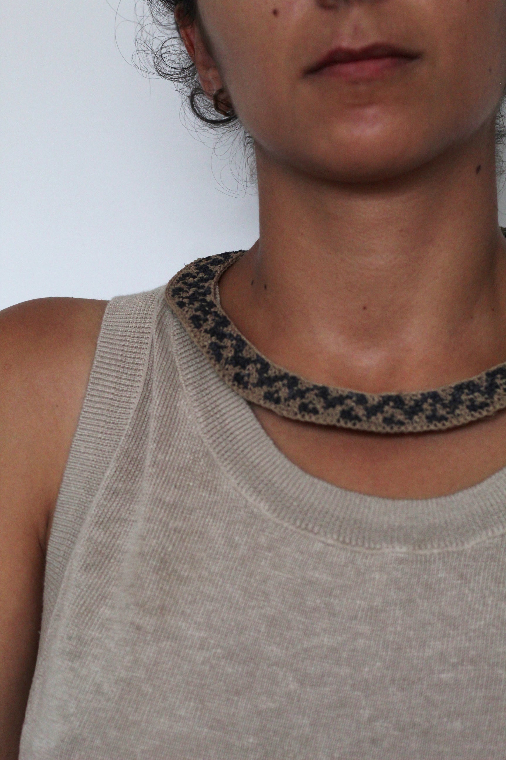 Necklace #096 Chocolate and Black, handwoven chaguar by Wichi artisans, Argentina
