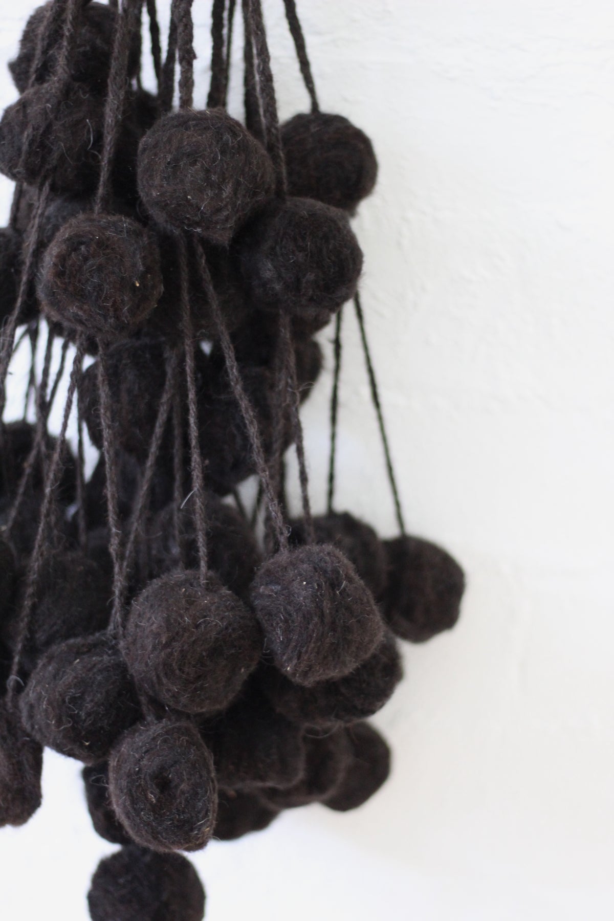 Decorative Black Pom-Poms | Large