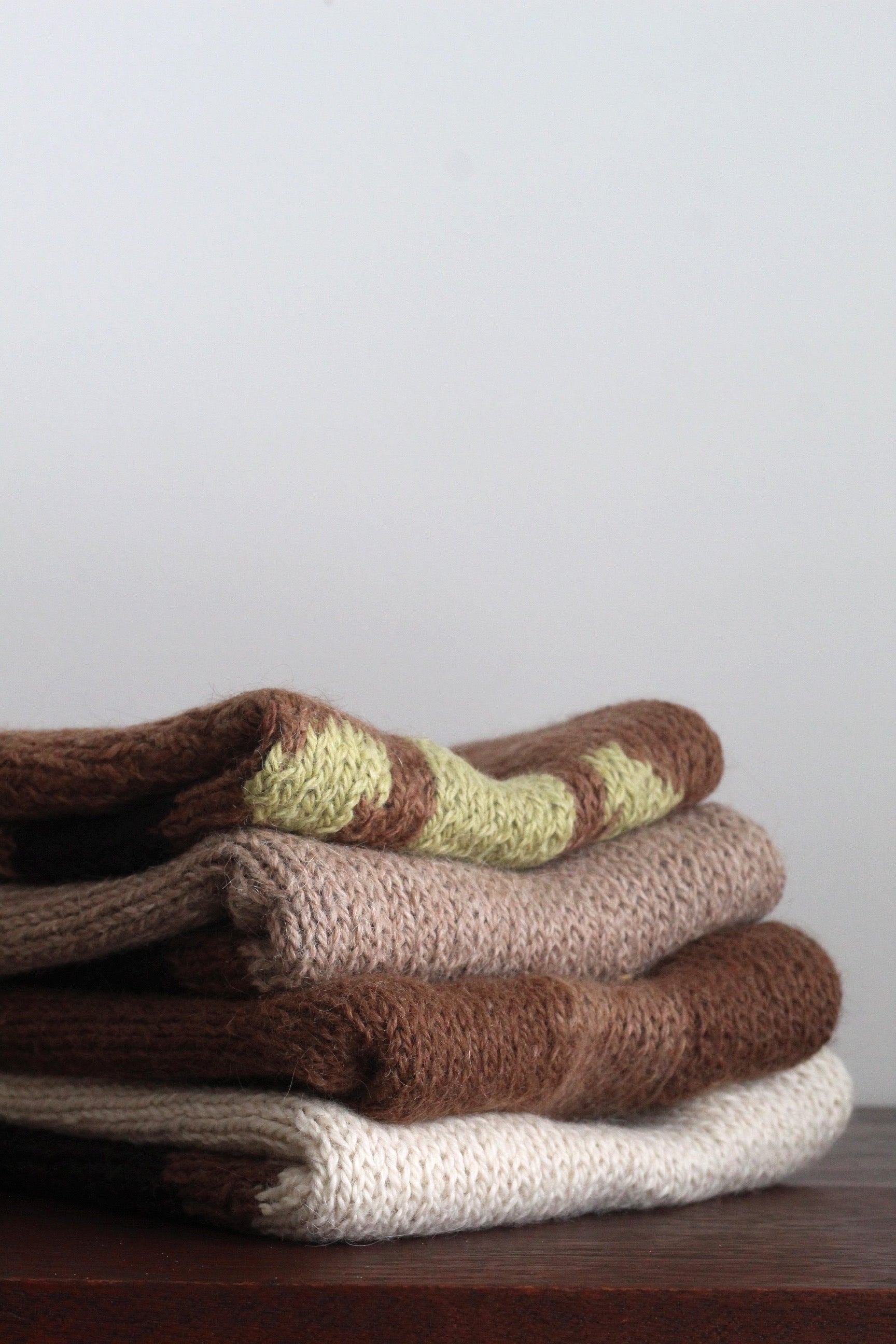 Hand Knitted Green Cactus Vest, llama wool, Argentina