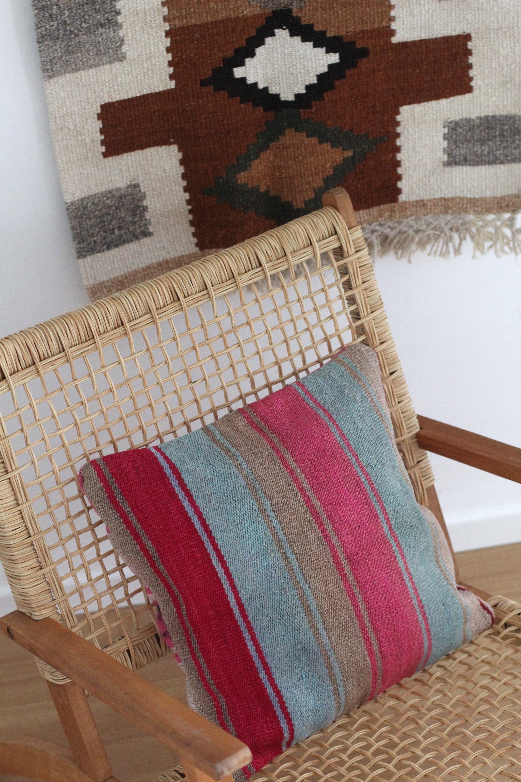 Patchwork Frazada Cushion #008, sheep wool patchwork from Peruvian Andes