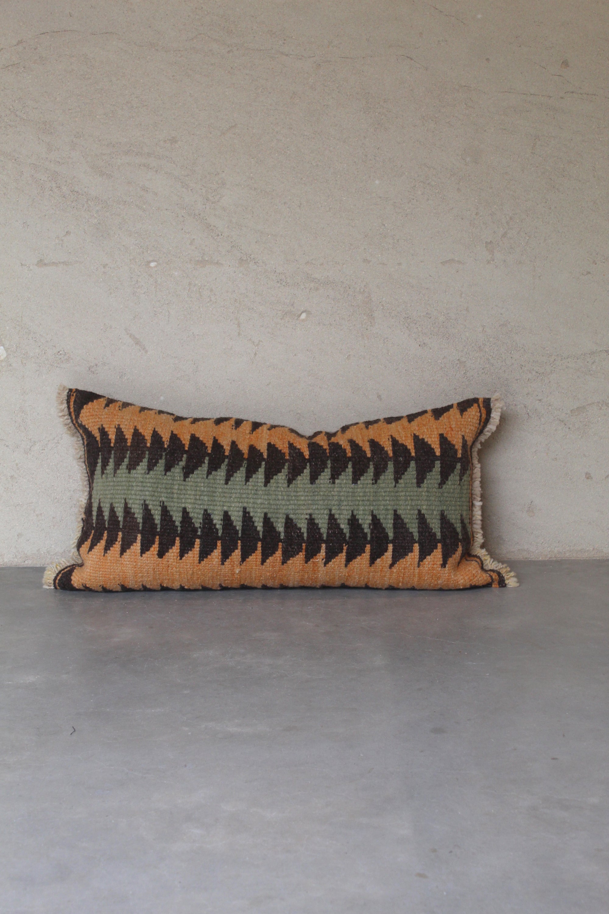 Qom Lumbar Cushion #032, handwoven sheep wool by Qom artisans, Argentina