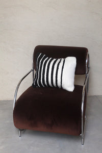 Wool Square Cushion| Stripe Black & Natural