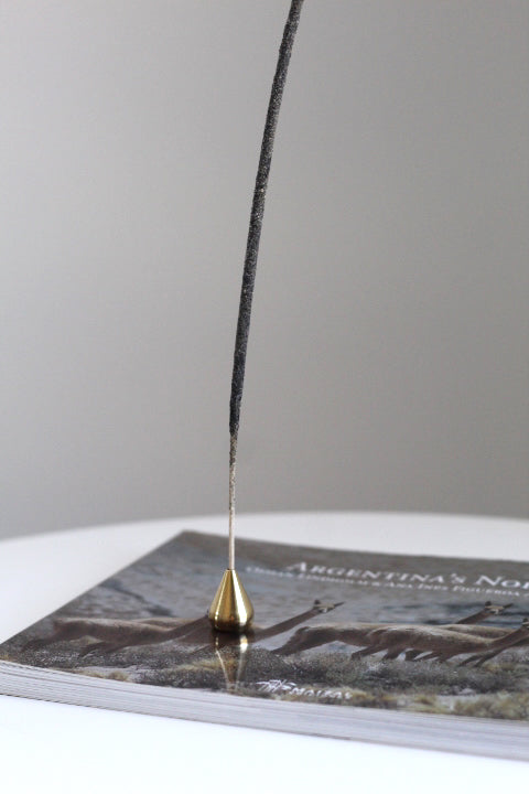 Brass Water Drop Incense Holder, minimalist design