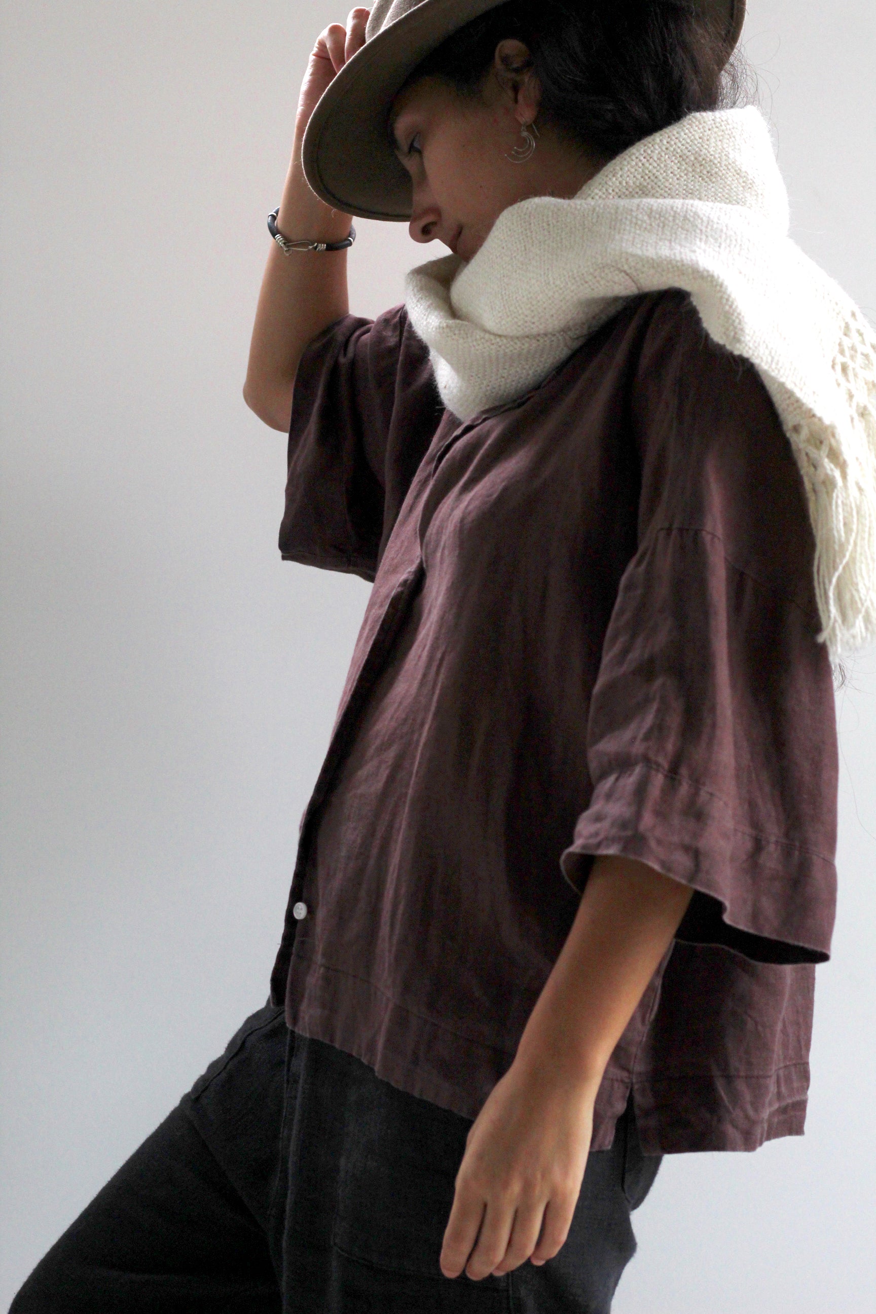 Llama Wool Oversized Scarf Natural, hand-loomed Andean llama wool, Argentina