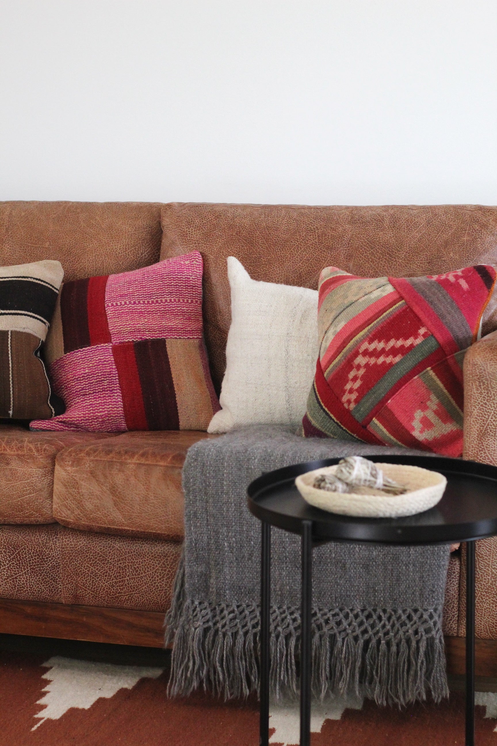 Patchwork Frazada Cushion #009, sheep wool patchwork from Peruvian Andes