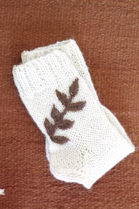 Chaussettes tricotées à la main | Naturel &amp; Chocolat Brodé à la main
