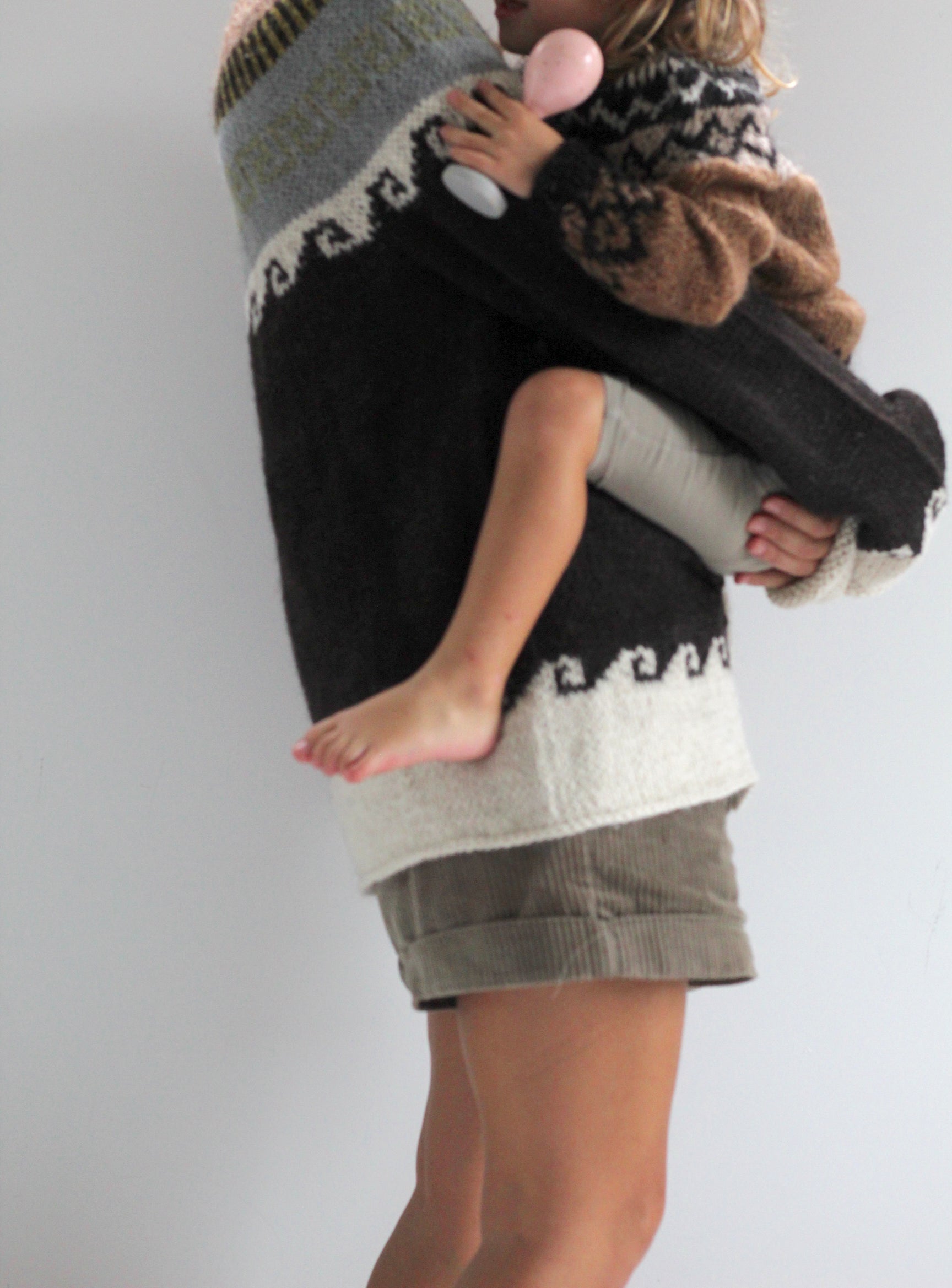 Hand Knitted Brown Andino Sweater, llama wool, Argentina