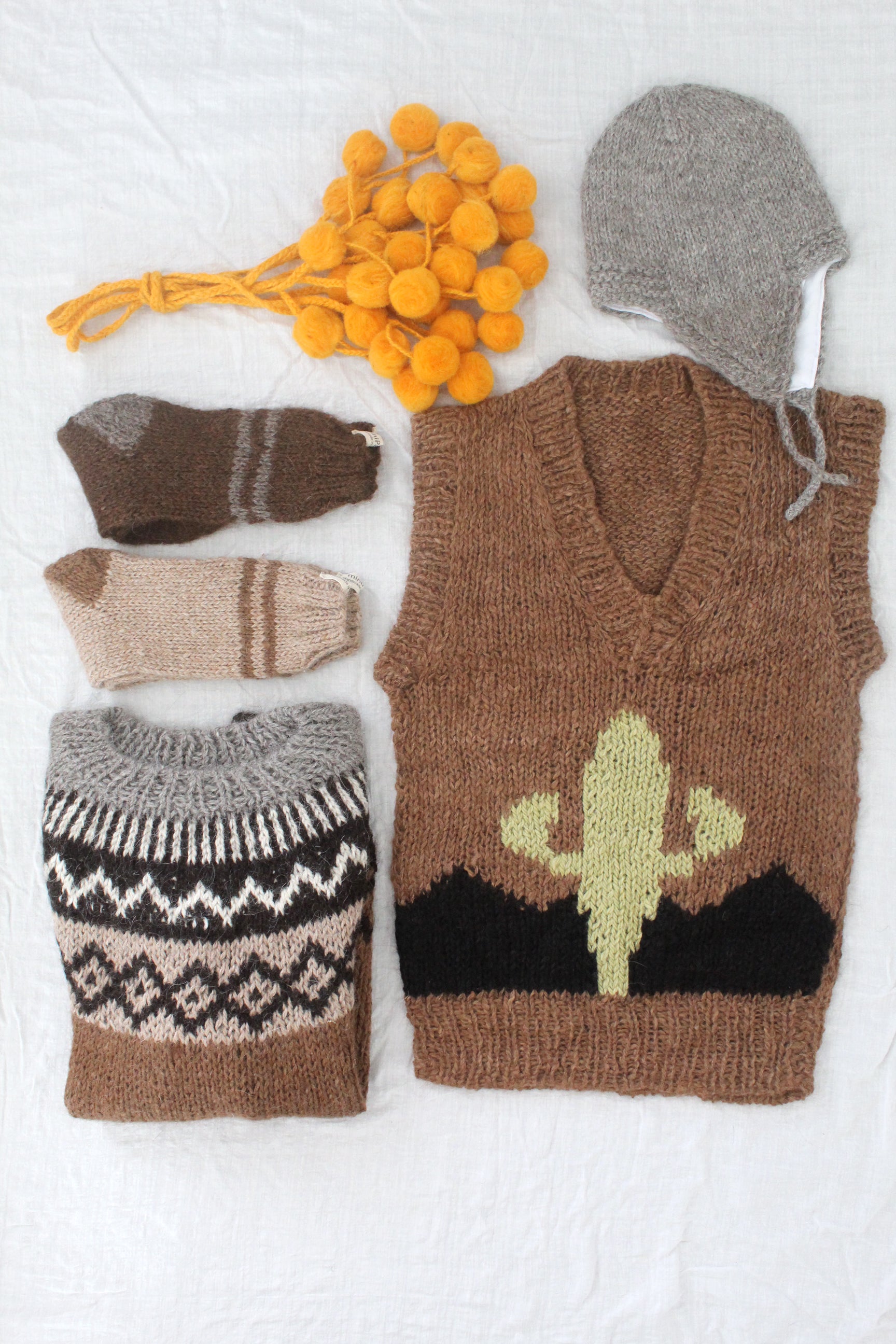 Hand Knitted Beanie, llama wool, Argentina