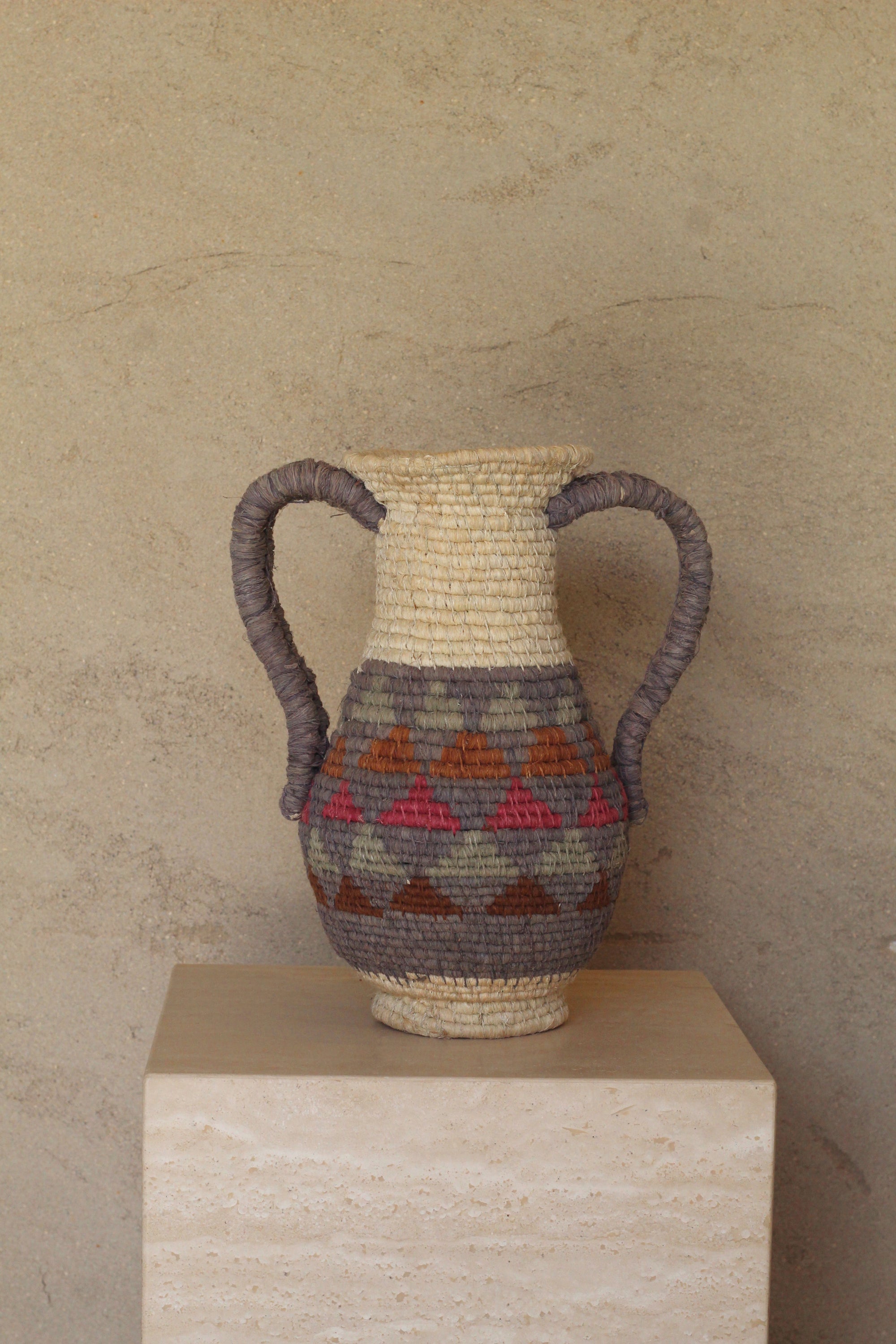 Woven Sculptural Vase #009, handwoven chaguar fibre by Wichi artisans, Argentina