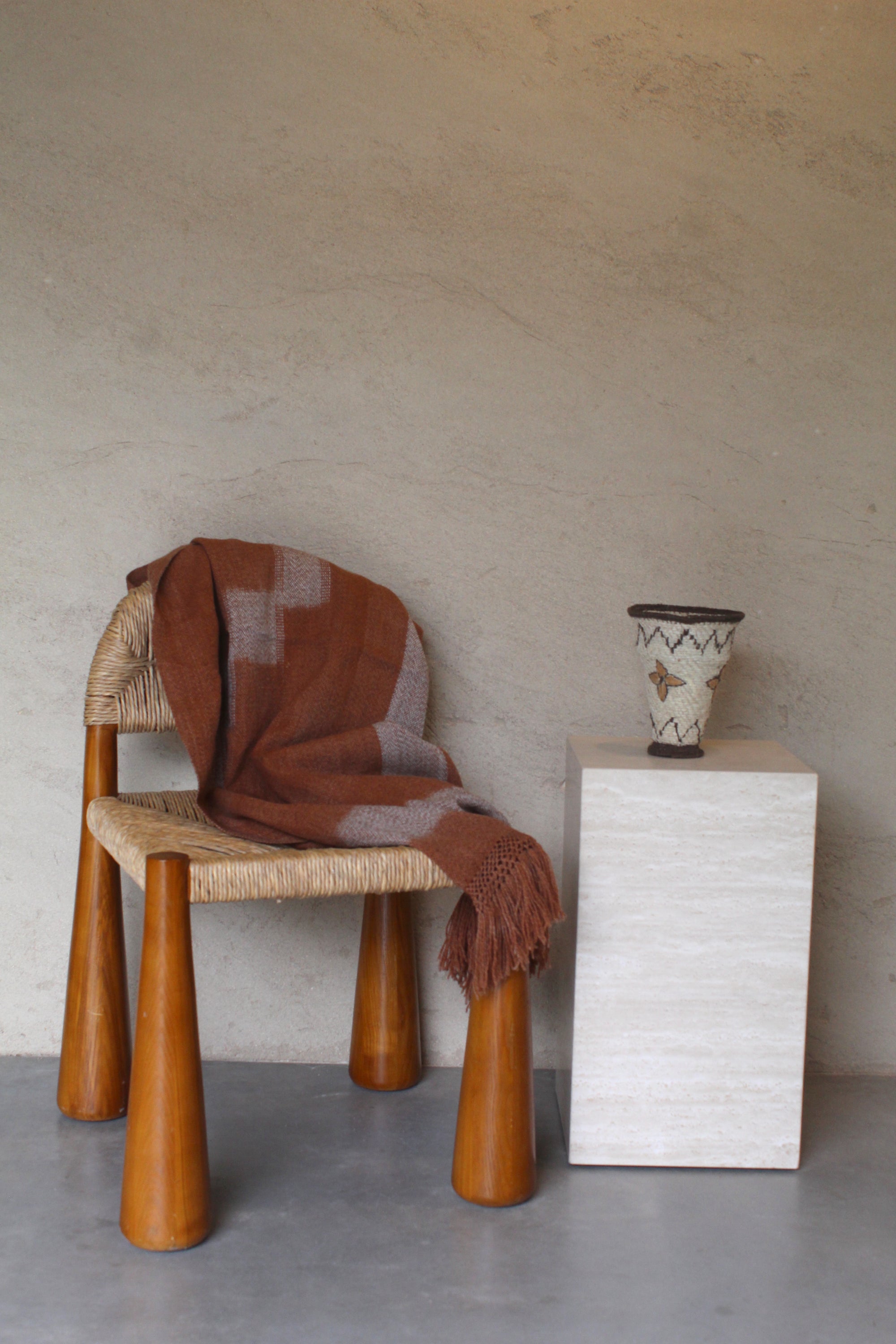 Woven Sculptural Vase #013, handwoven chaguar fibre by Wichi artisans, Argentina