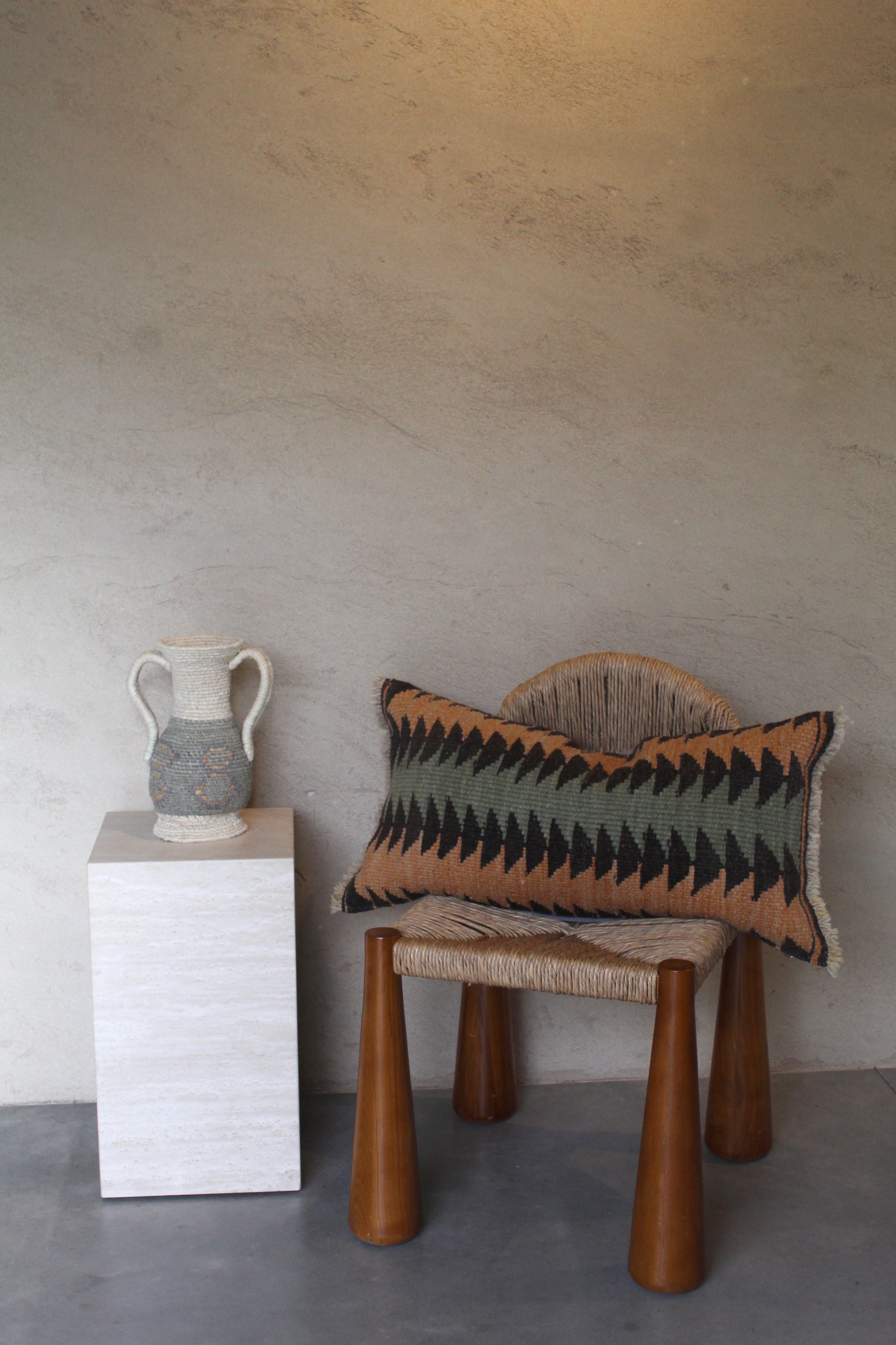 Qom Lumbar Cushion #032, handwoven sheep wool by Qom artisans, Argentina