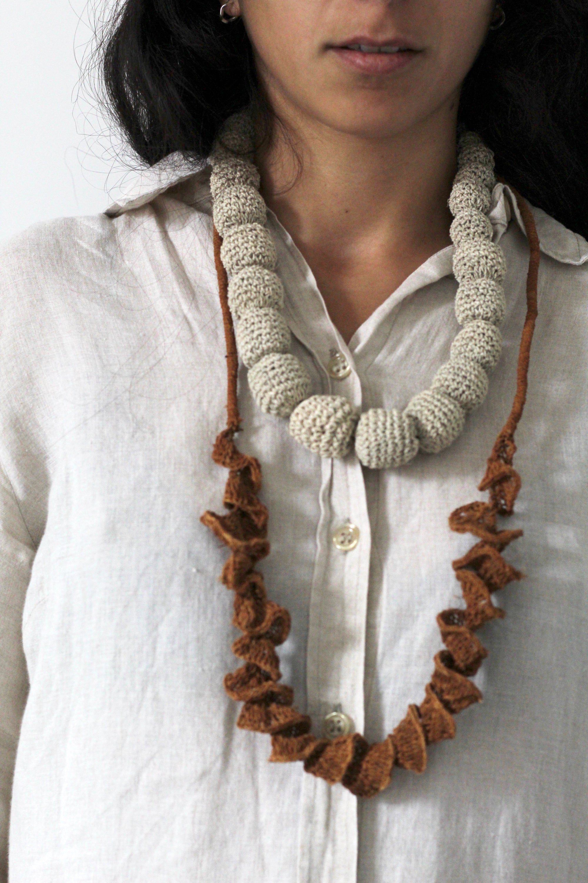 Necklace #076 Rust, handwoven chaguar by Wichi artisans, Argentina