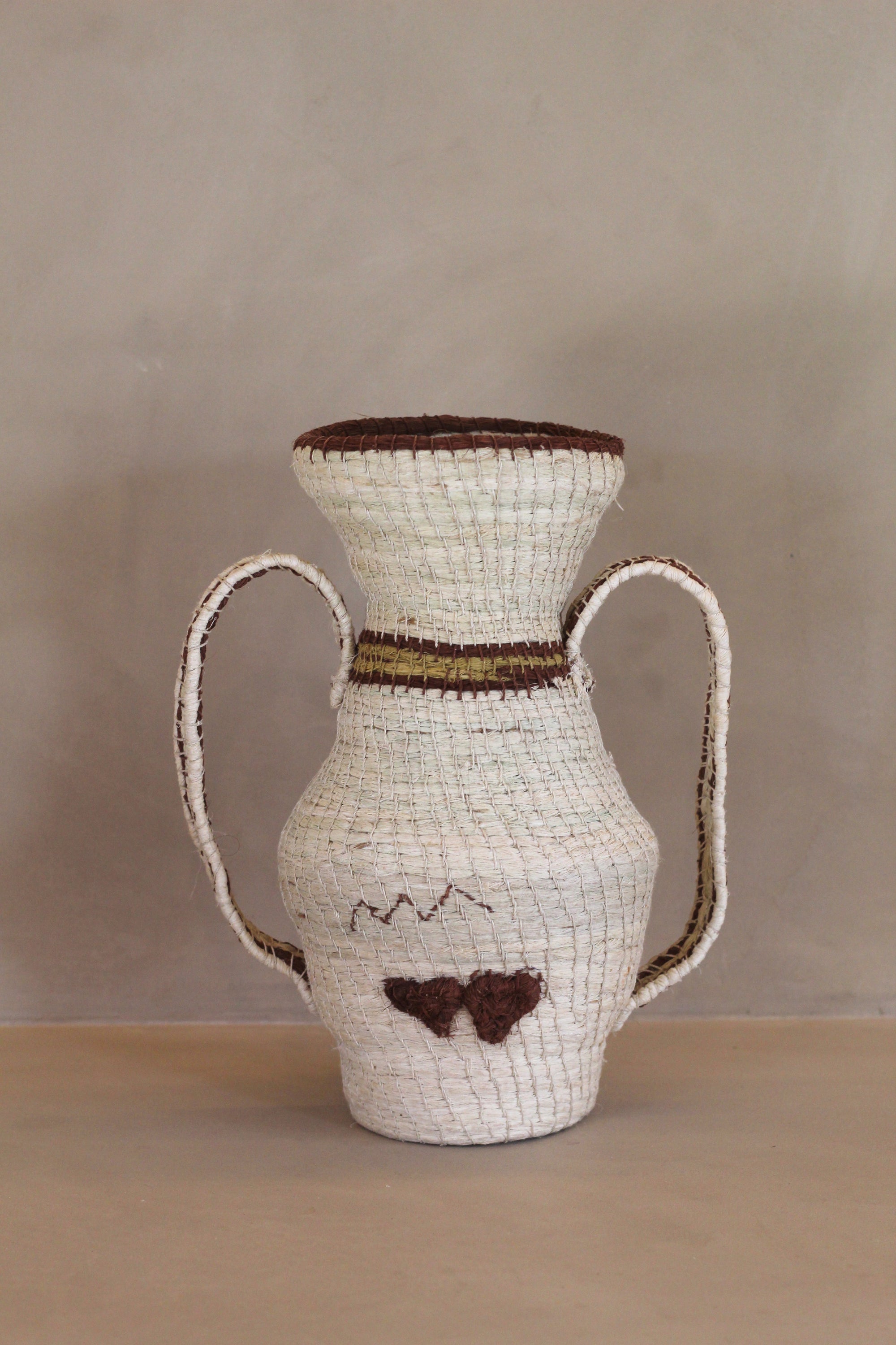 Woven Sculptural Vase #008, handwoven chaguar fibre by Wichi artisans, Argentina