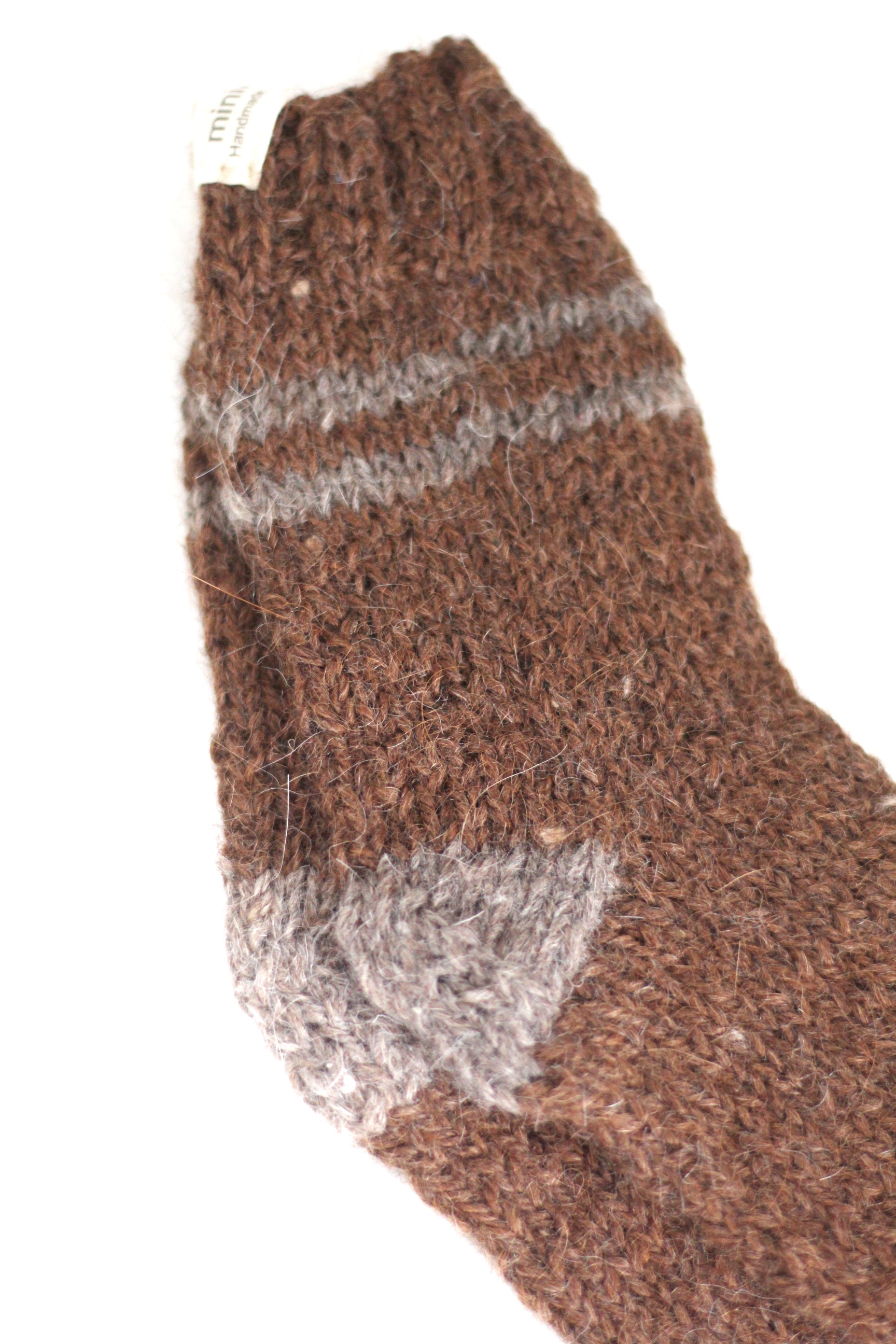 Kids Socks Chocolate and Grey, llama wool, Argentina
