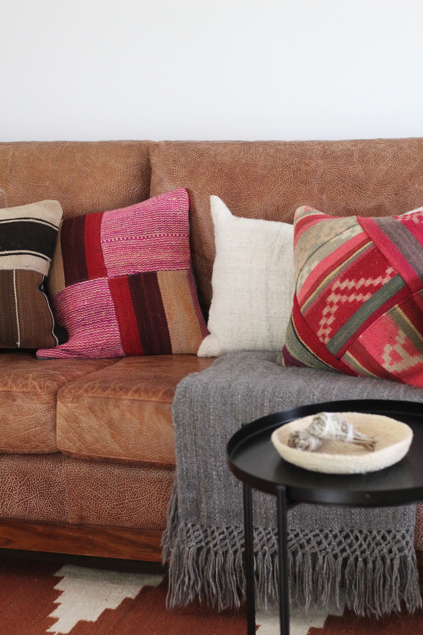 Patchwork Frazada Cushion #014, sheep wool patchwork from Peruvian Andes