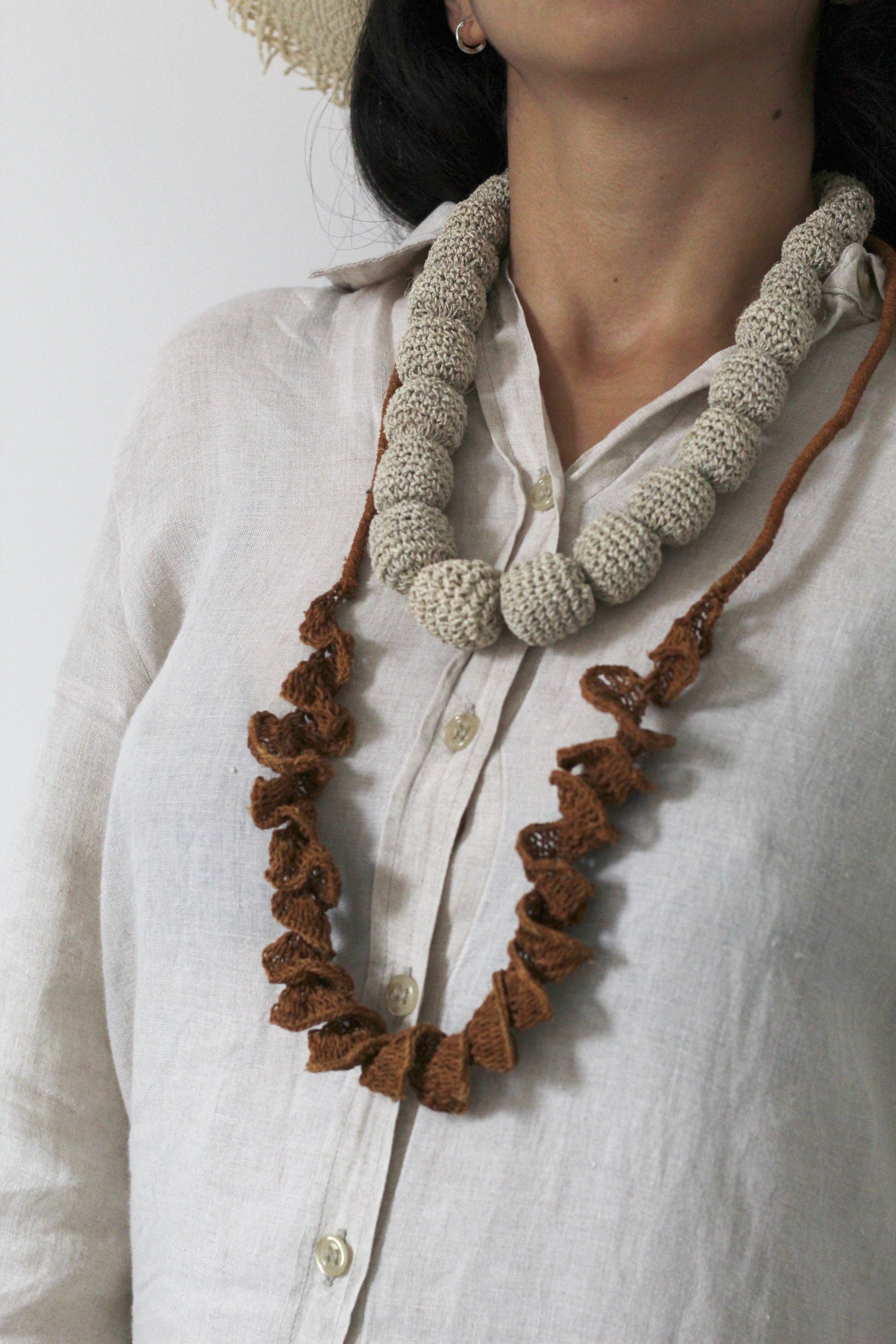Necklace #076 Rust, handwoven chaguar by Wichi artisans, Argentina