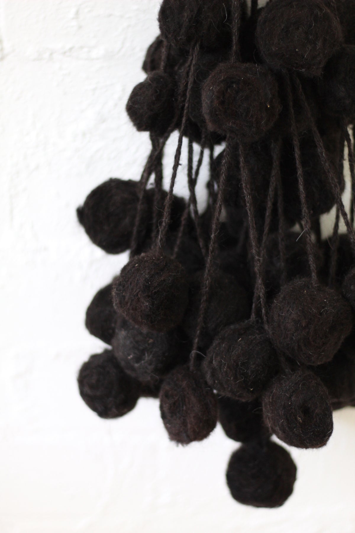 Decorative Black Pom-Poms | Large
