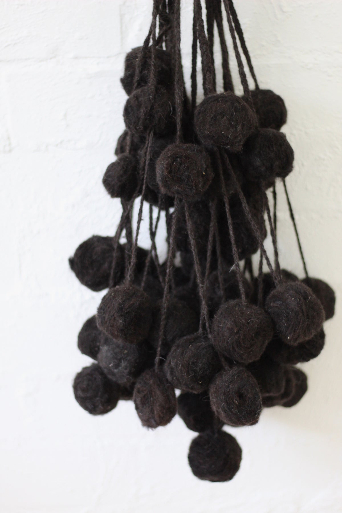 Decorative Black Pom-Poms | Large