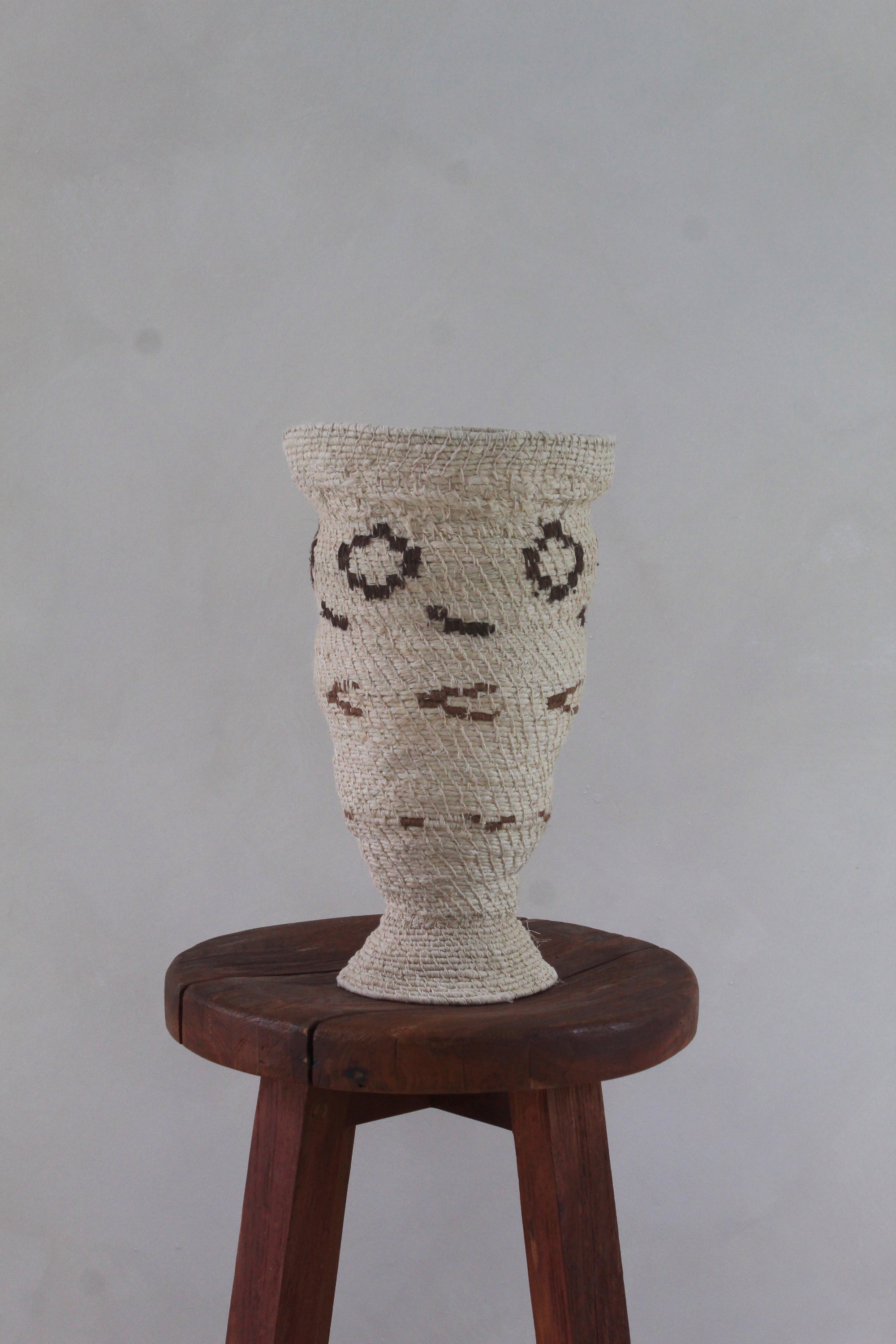 Woven Sculptural Vase #011, handwoven chaguar fibre by Wichi artisans, Argentina