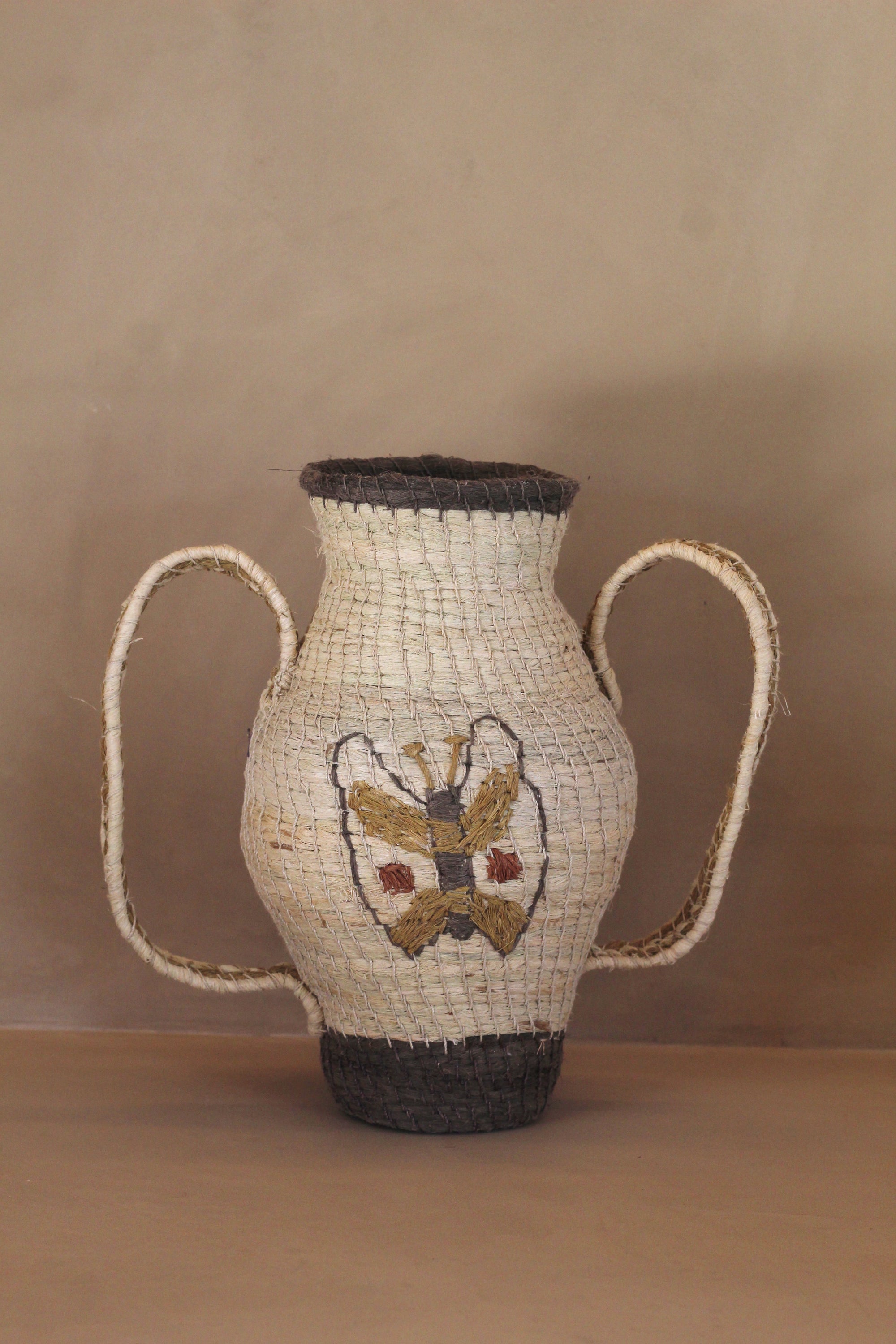 Woven Sculptural Vase #003, handwoven chaguar fibre by Wichi artisans, Argentina