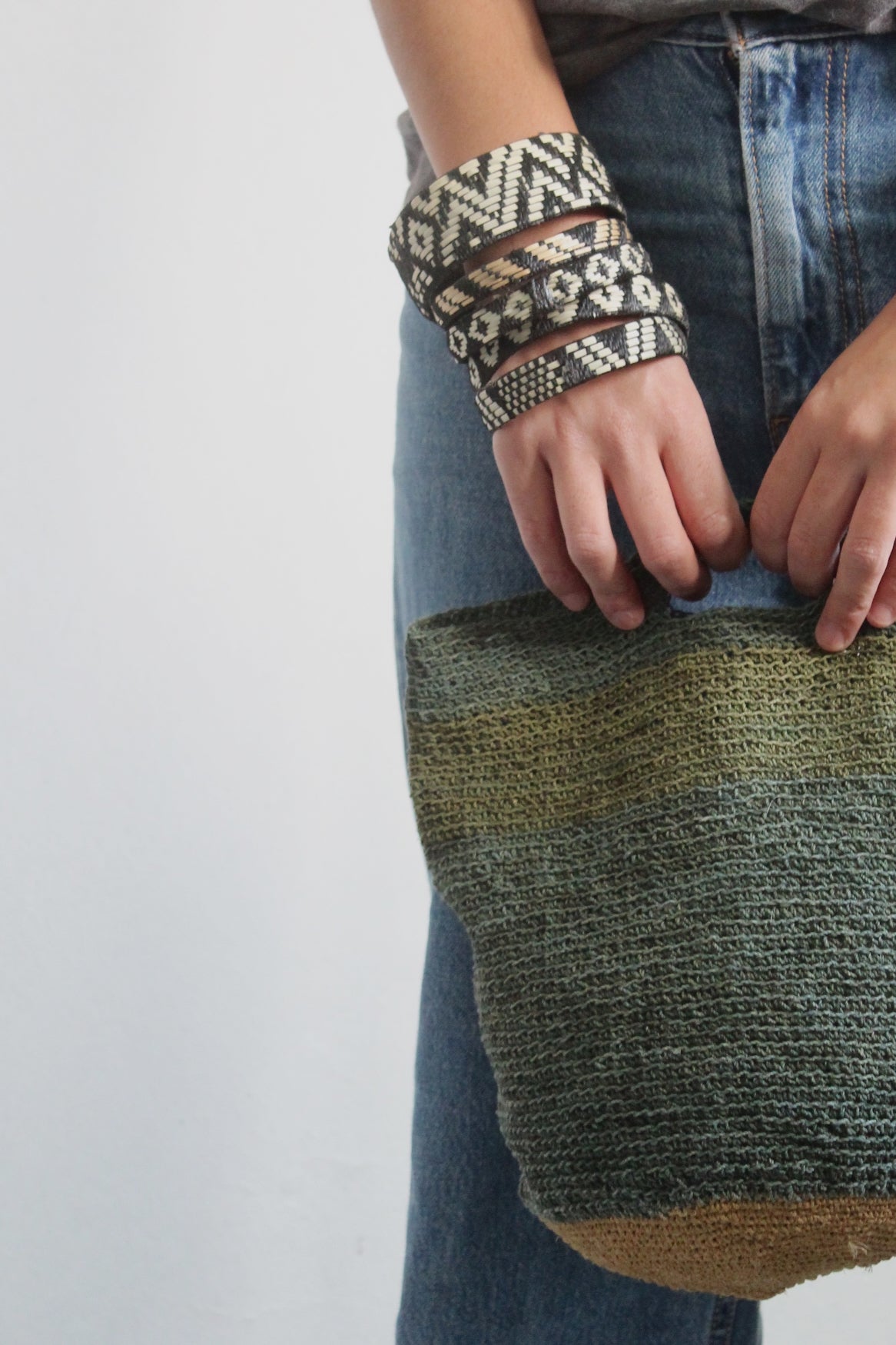 Selva Bangle Bracelet #004, handcrafted plant fibre, Argentinian jungle