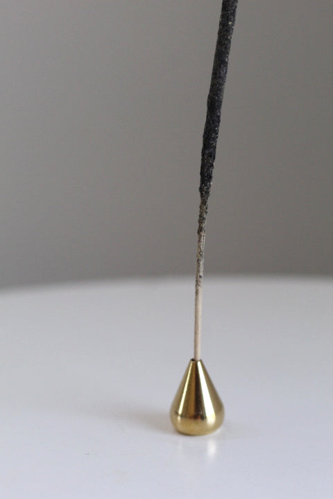 Brass Water Drop Incense Holder, minimalist design