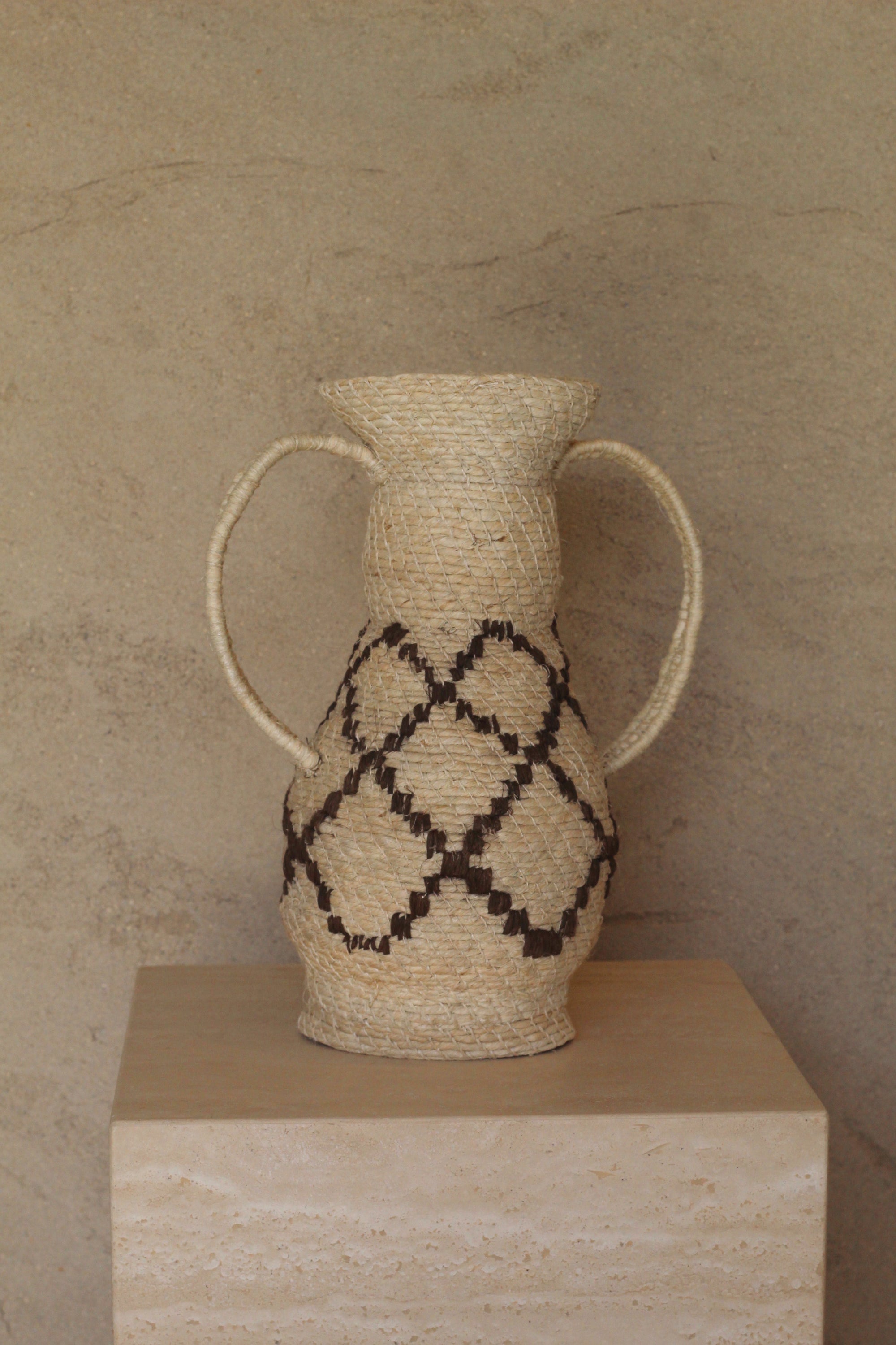 Woven Sculptural Vase #010, handwoven chaguar fibre by Wichi artisans, Argentina