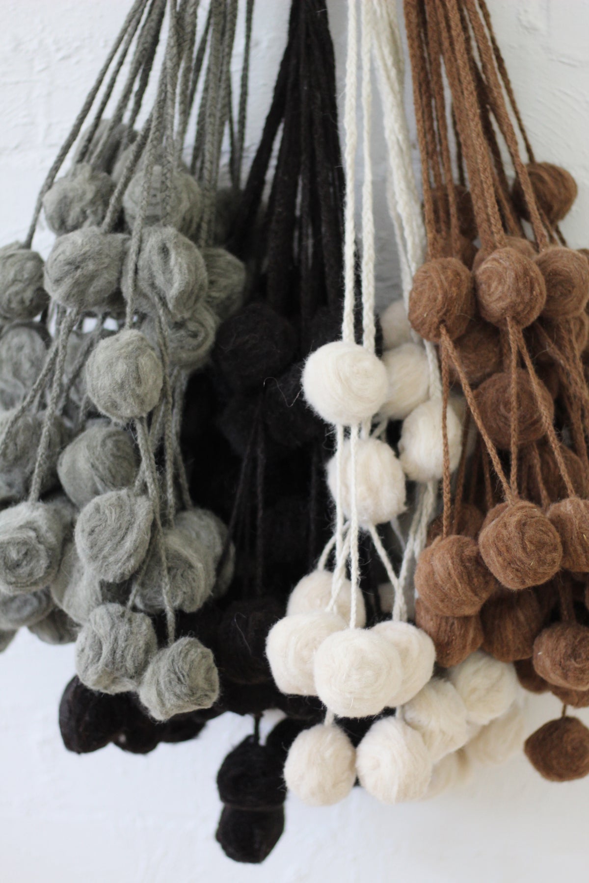 Decorative Black Pom-Poms | Large