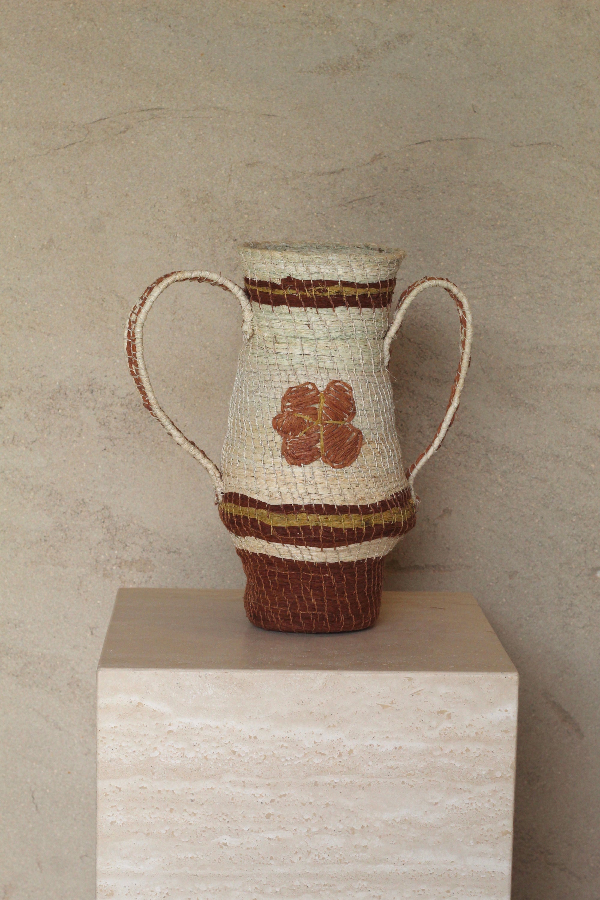 Woven Sculptural Vase #004, handwoven chaguar fibre by Wichi artisans, Argentina