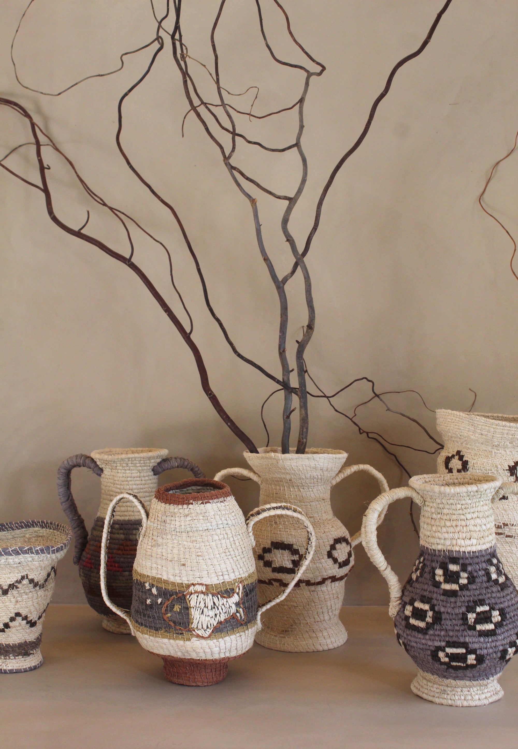 Woven Sculptural Vase #001, handwoven chaguar fibre by Wichi artisans, Argentina