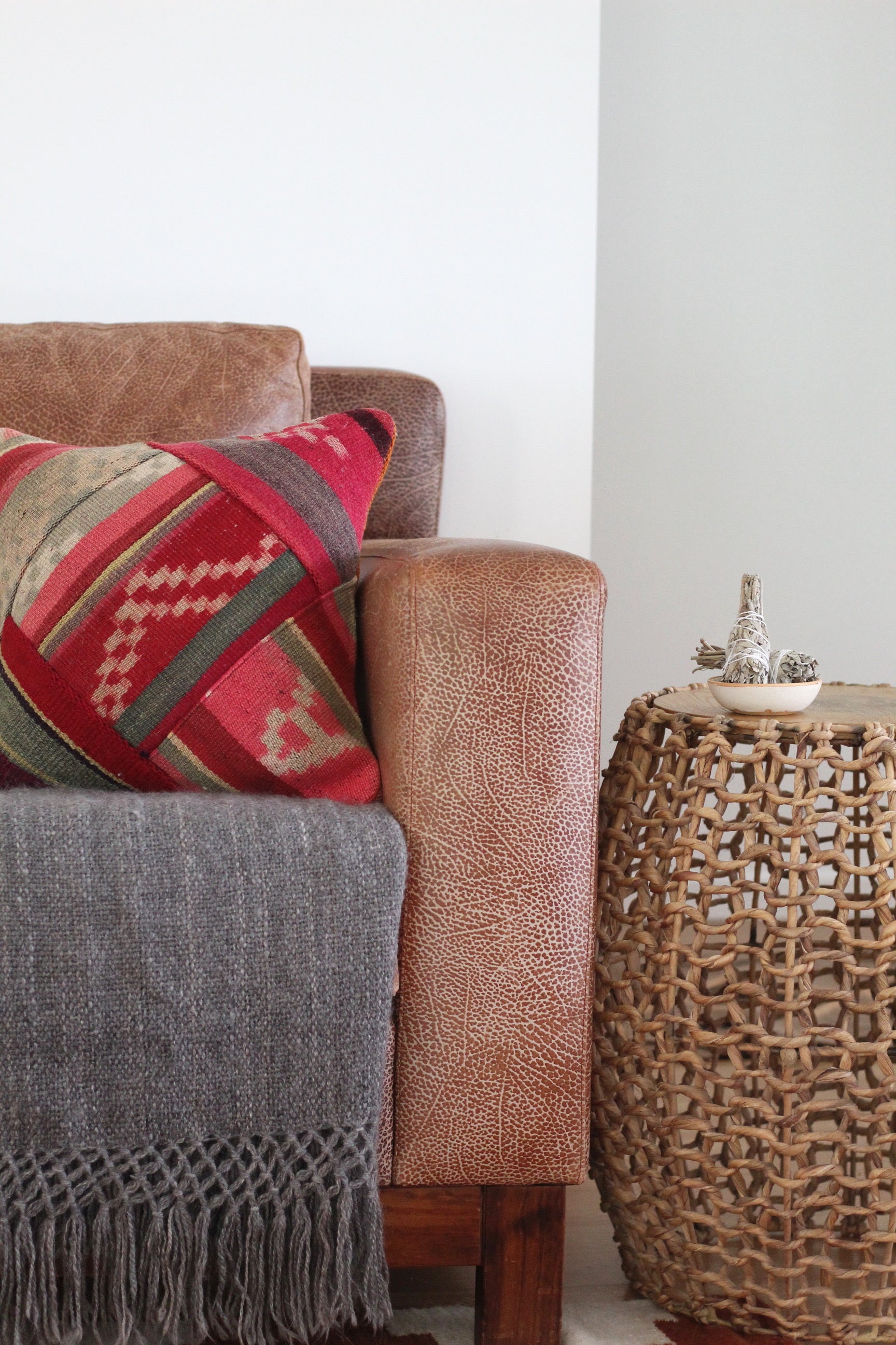 Patchwork Frazada Cushion #009, sheep wool patchwork from Peruvian Andes