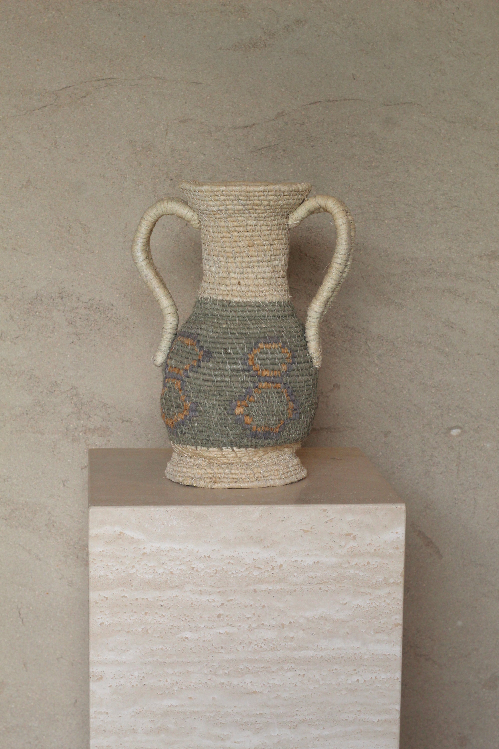 Woven Sculptural Vase #002, handwoven chaguar fibre by Wichi artisans, Argentina