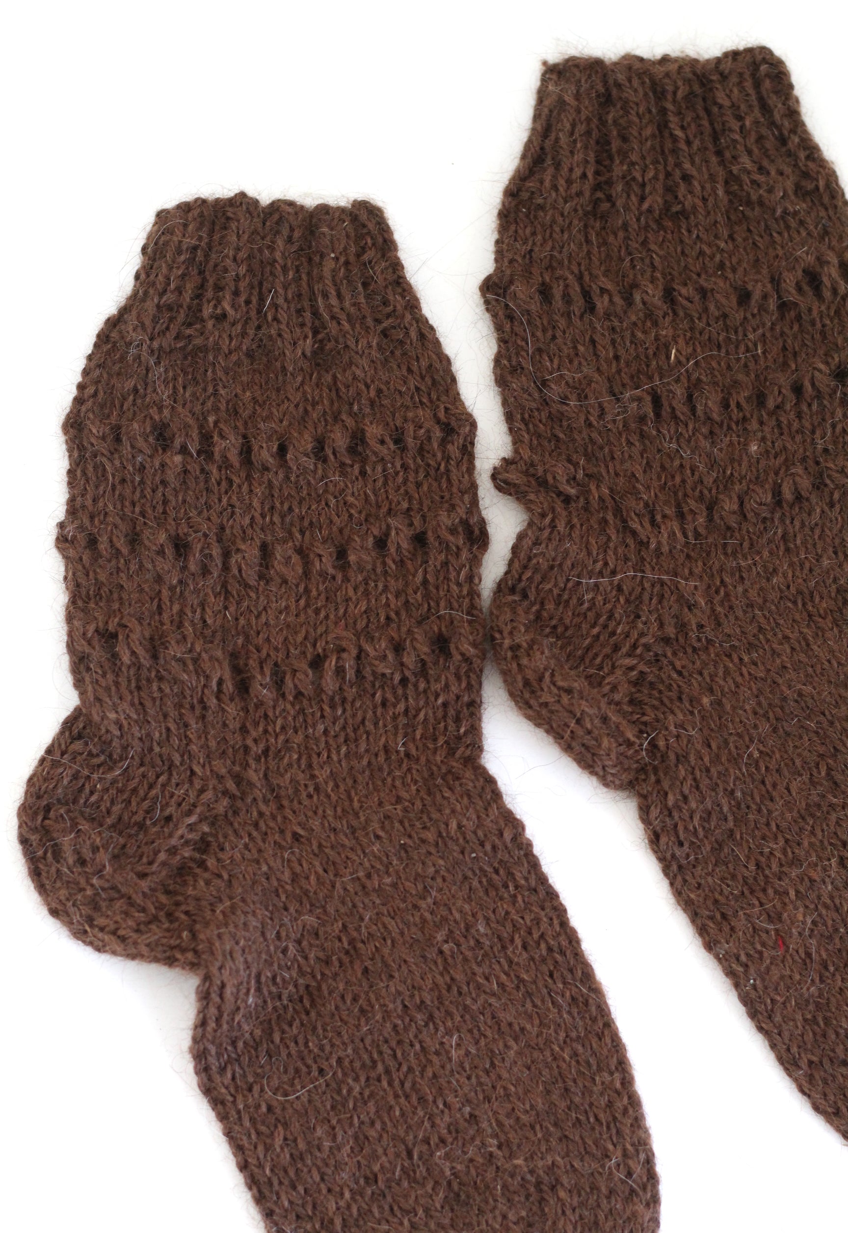 Hand Knitted Socks Chocolate, llama wool, Argentina