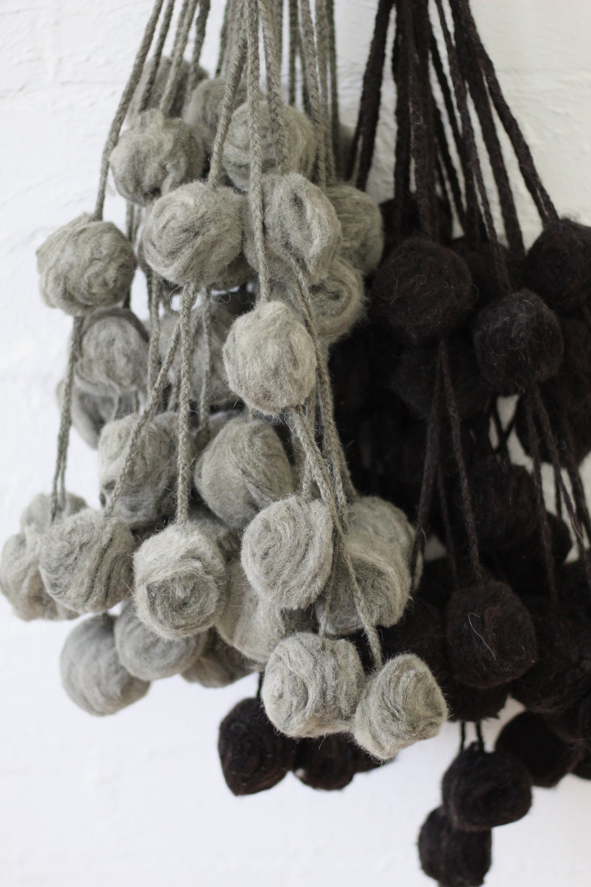 Decorative Black Pom-Poms | Large
