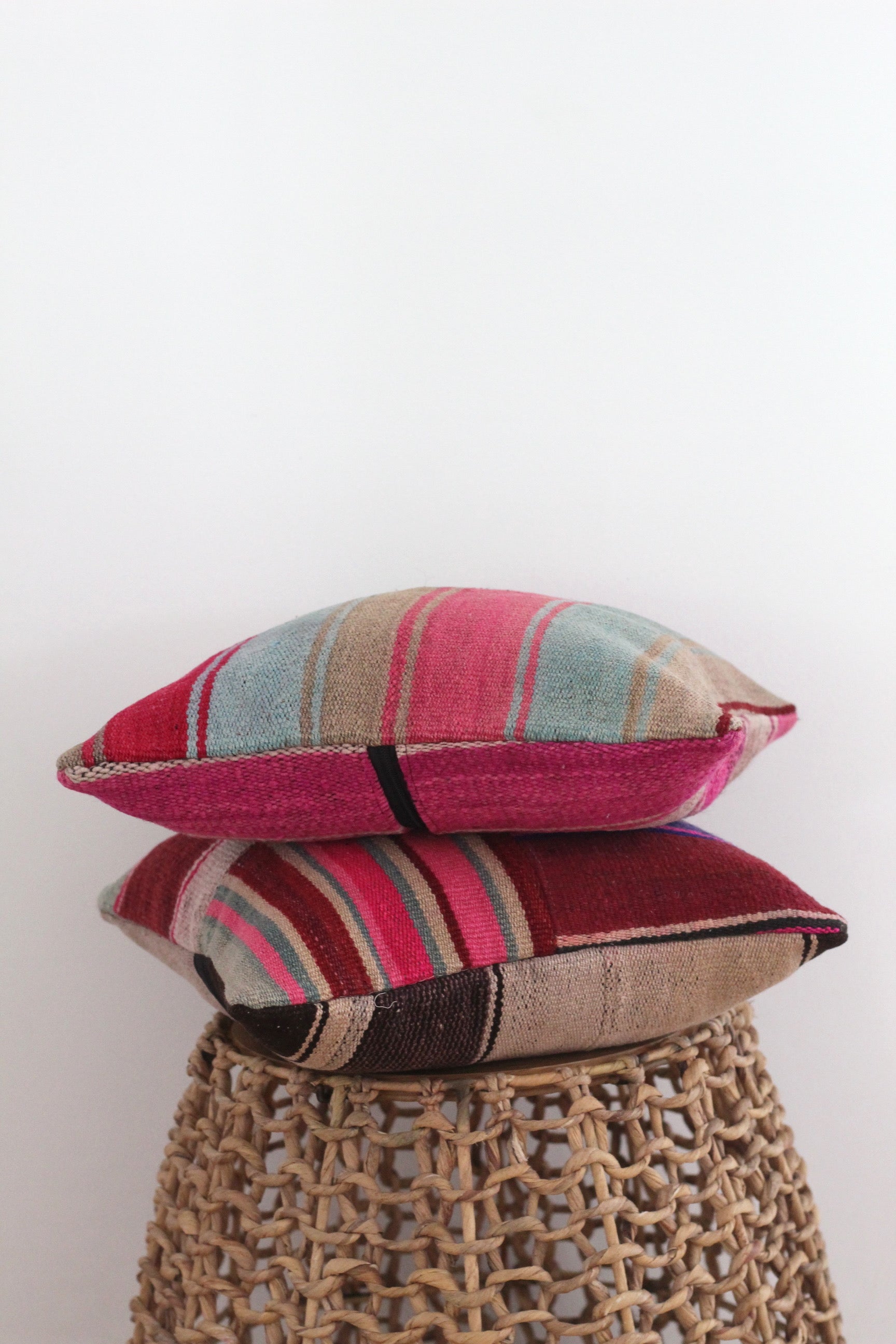 Patchwork Frazada Cushion #008, sheep wool patchwork from Peruvian Andes