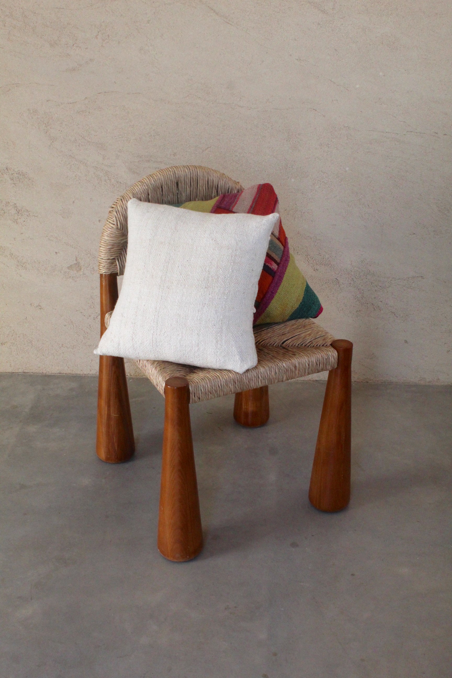 Wool Square Cushion Natural, handwoven sheep wool, Argentina