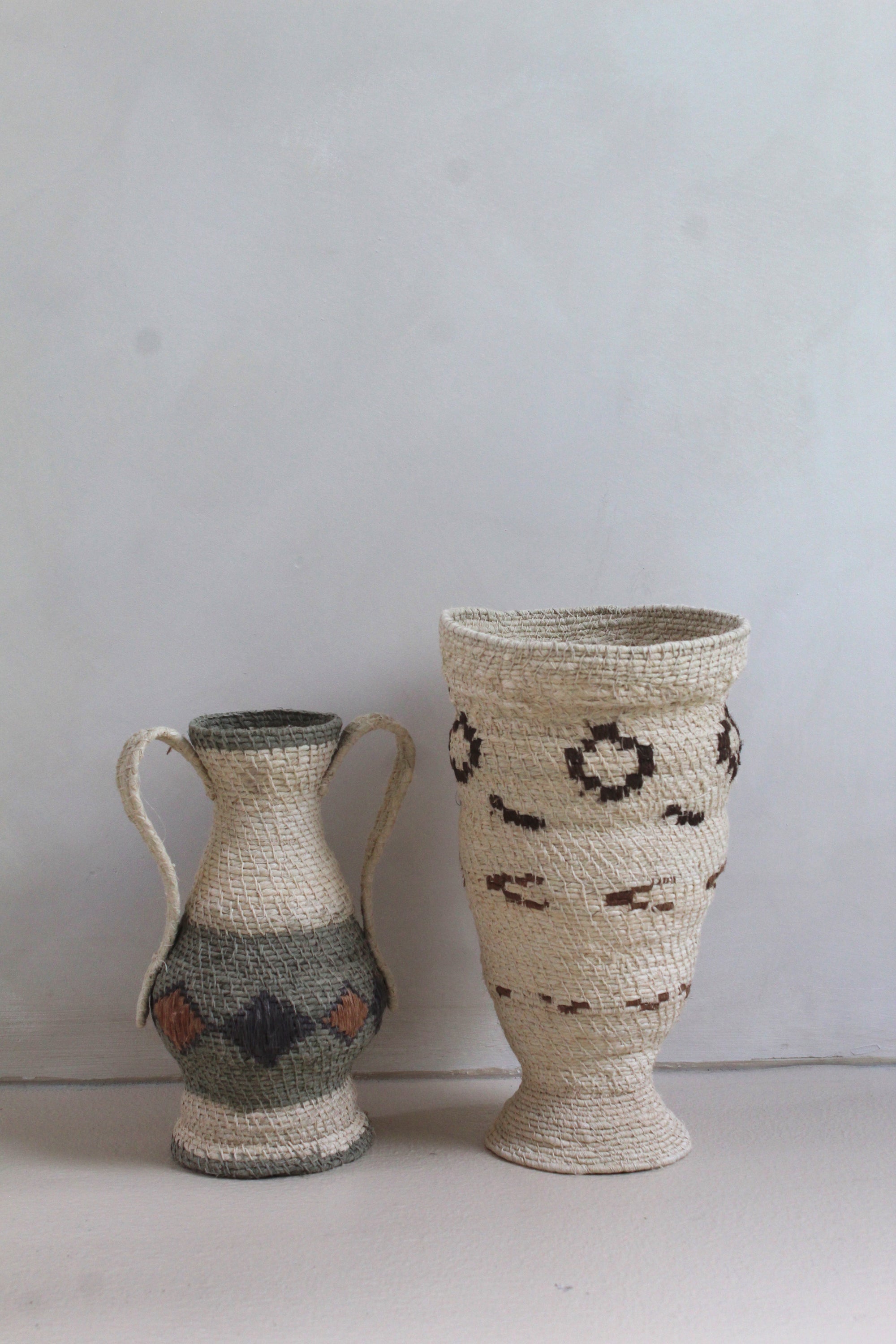 Woven Sculptural Vase #006, handwoven chaguar fibre by Wichi artisans, Argentina