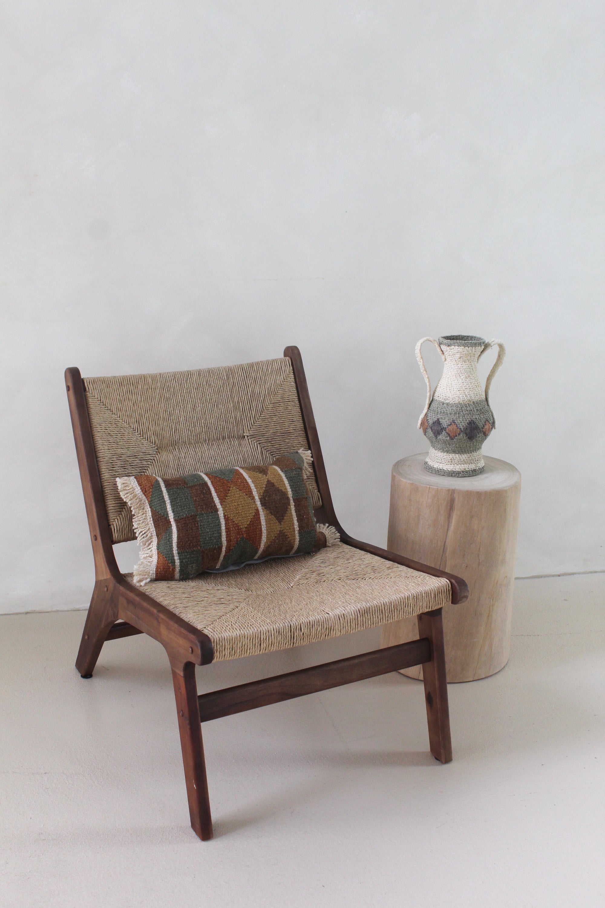 Woven Sculptural Vase #006, handwoven chaguar fibre by Wichi artisans, Argentina