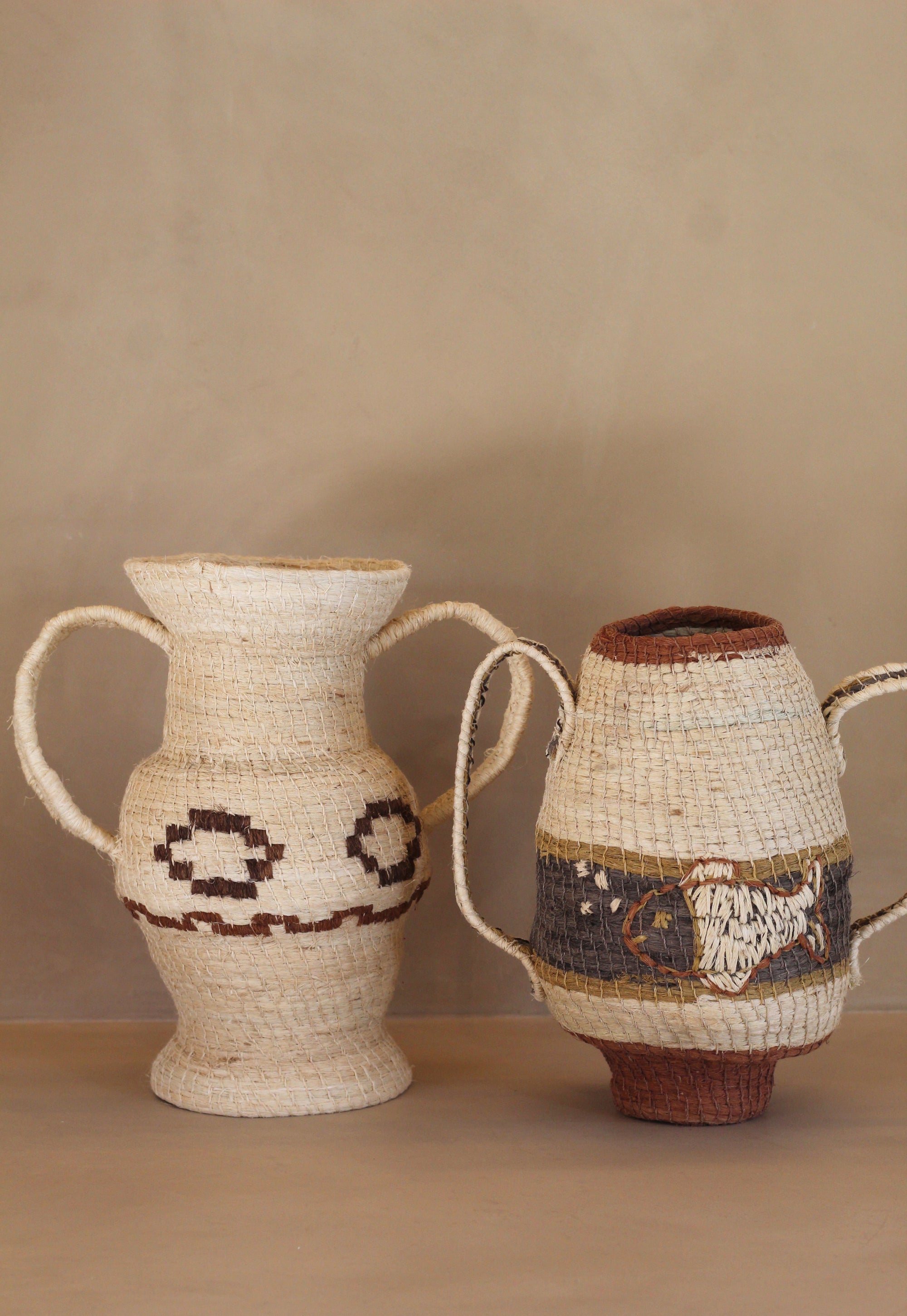 Woven Sculptural Vase #001, handwoven chaguar fibre by Wichi artisans, Argentina