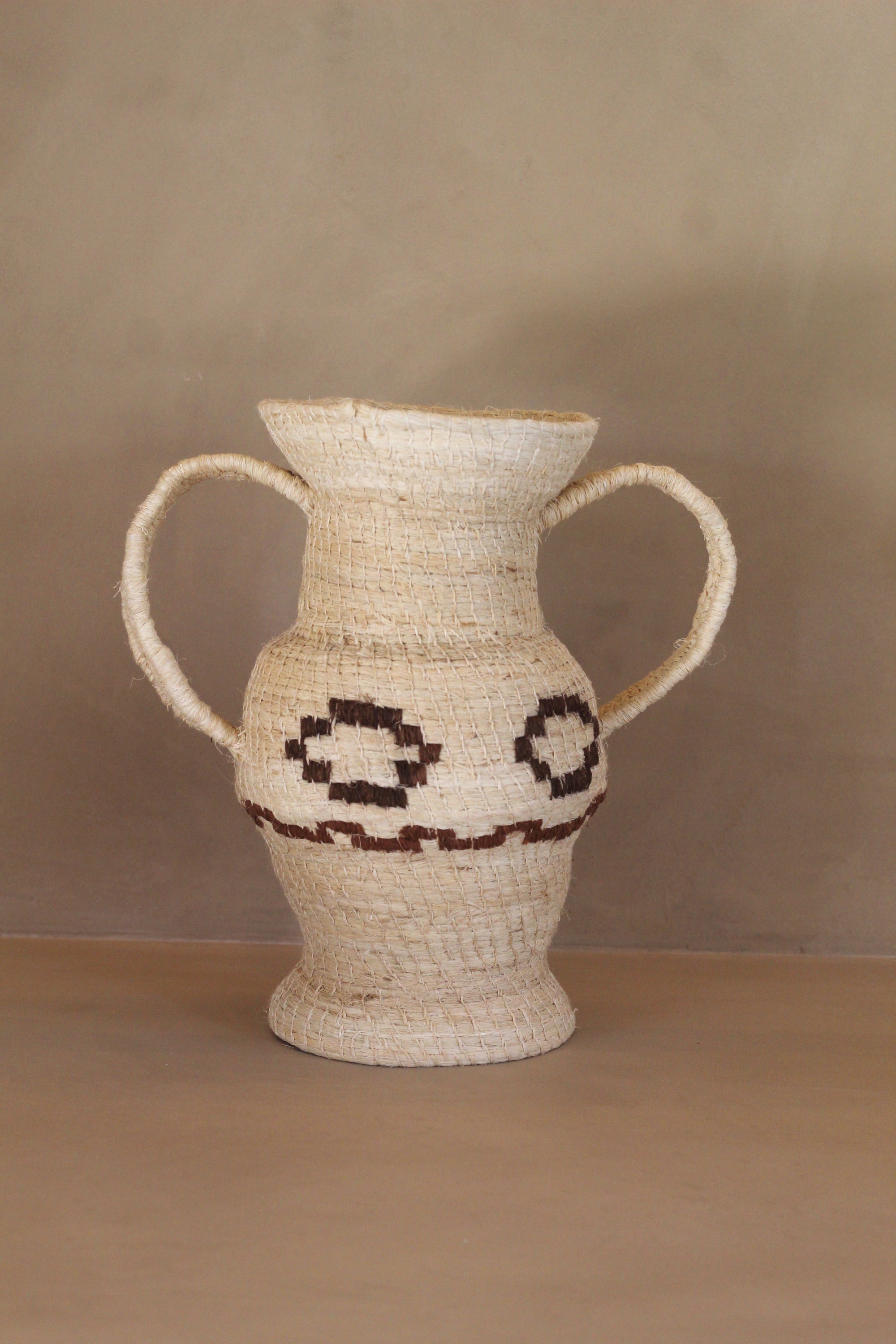 Woven Sculptural Vase #001, handwoven chaguar fibre by Wichi artisans, Argentina