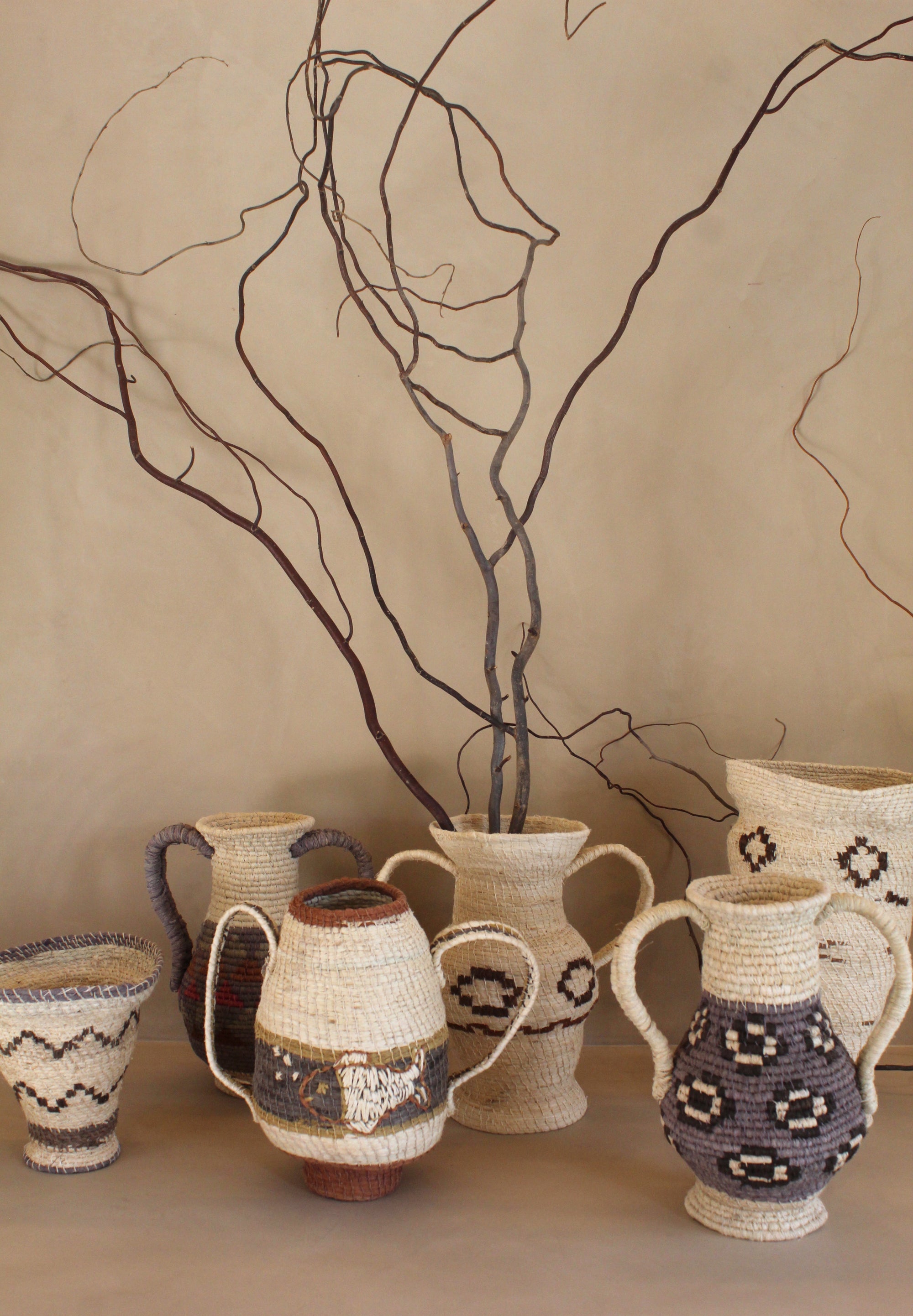 Woven Sculptural Vase #007, handwoven chaguar fibre by Wichi artisans, Argentina