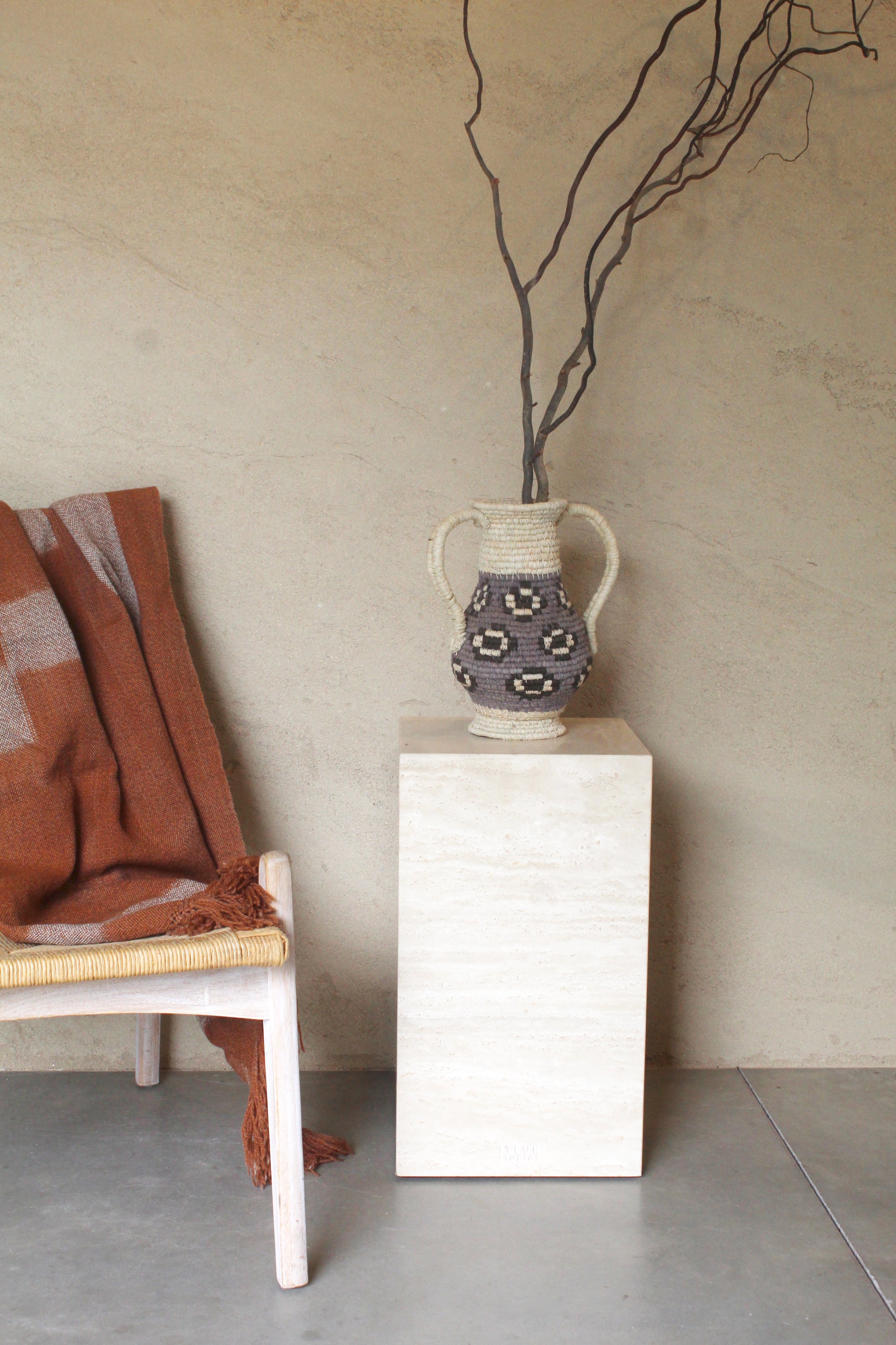 Woven Sculptural Vase #007, handwoven chaguar fibre by Wichi artisans, Argentina