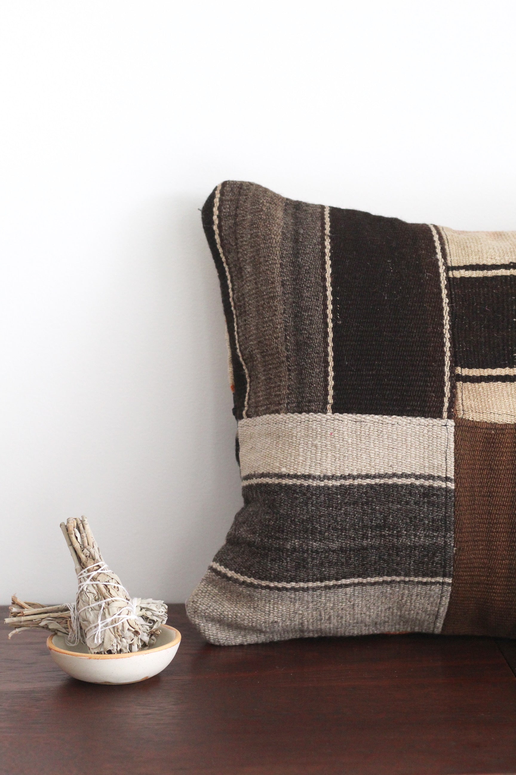 Patchwork Frazada Cushion #010, sheep wool patchwork from Peruvian Andes