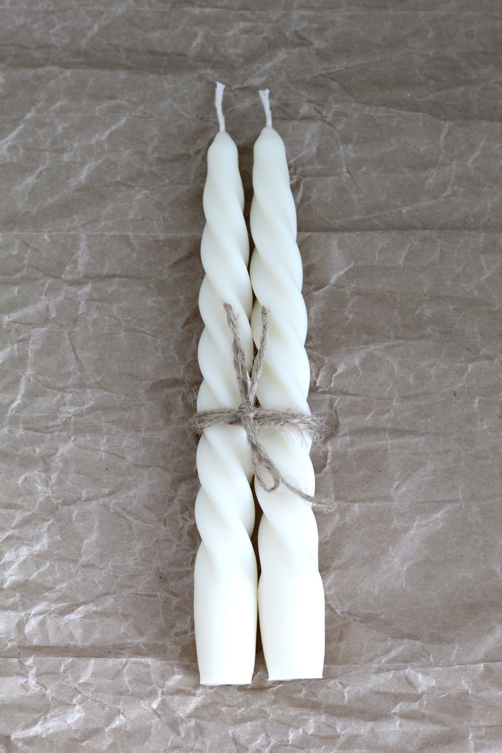 White Twisted Pillar Candle