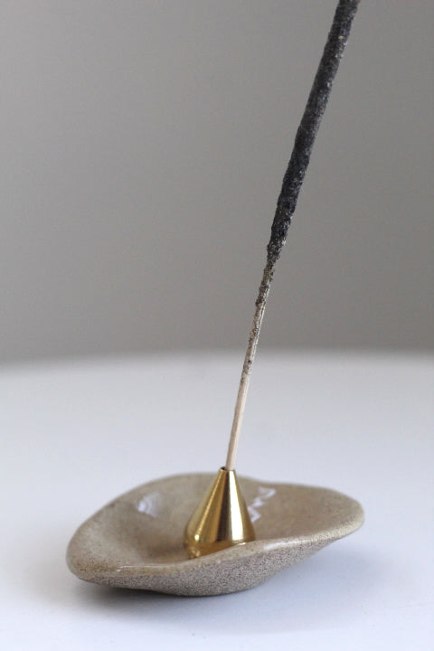 Brass Water Drop Incense Holder, minimalist design
