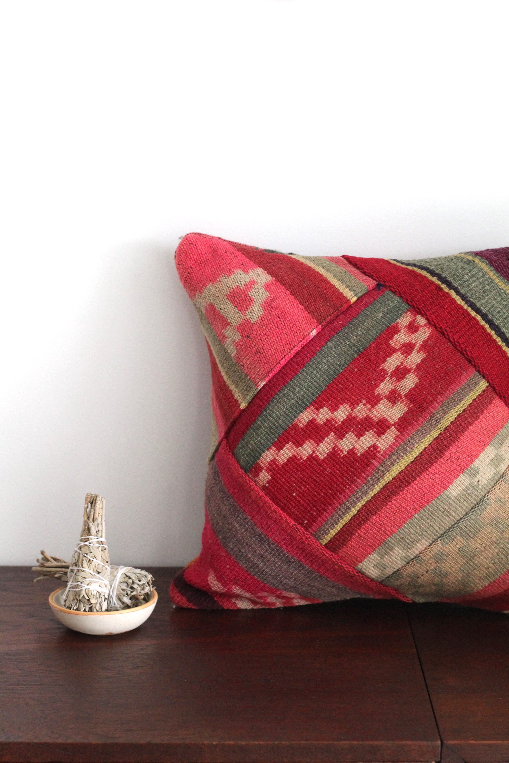 Patchwork Frazada Cushion #009, sheep wool patchwork from Peruvian Andes